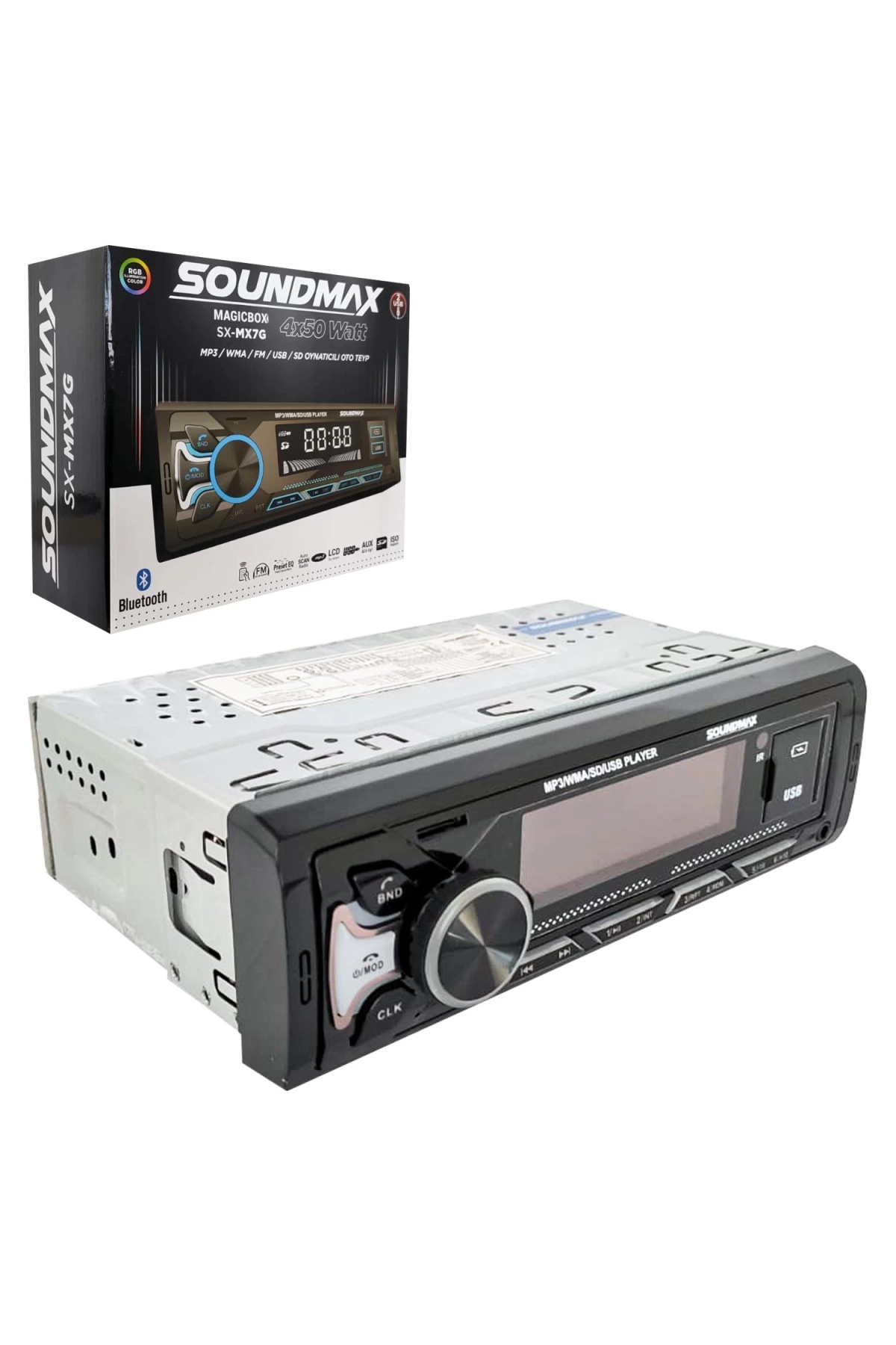 Soundmax Hr-mx7g Oto Teyp 4x50 Watt Bluetooth 2xusb Sd Fm Aux