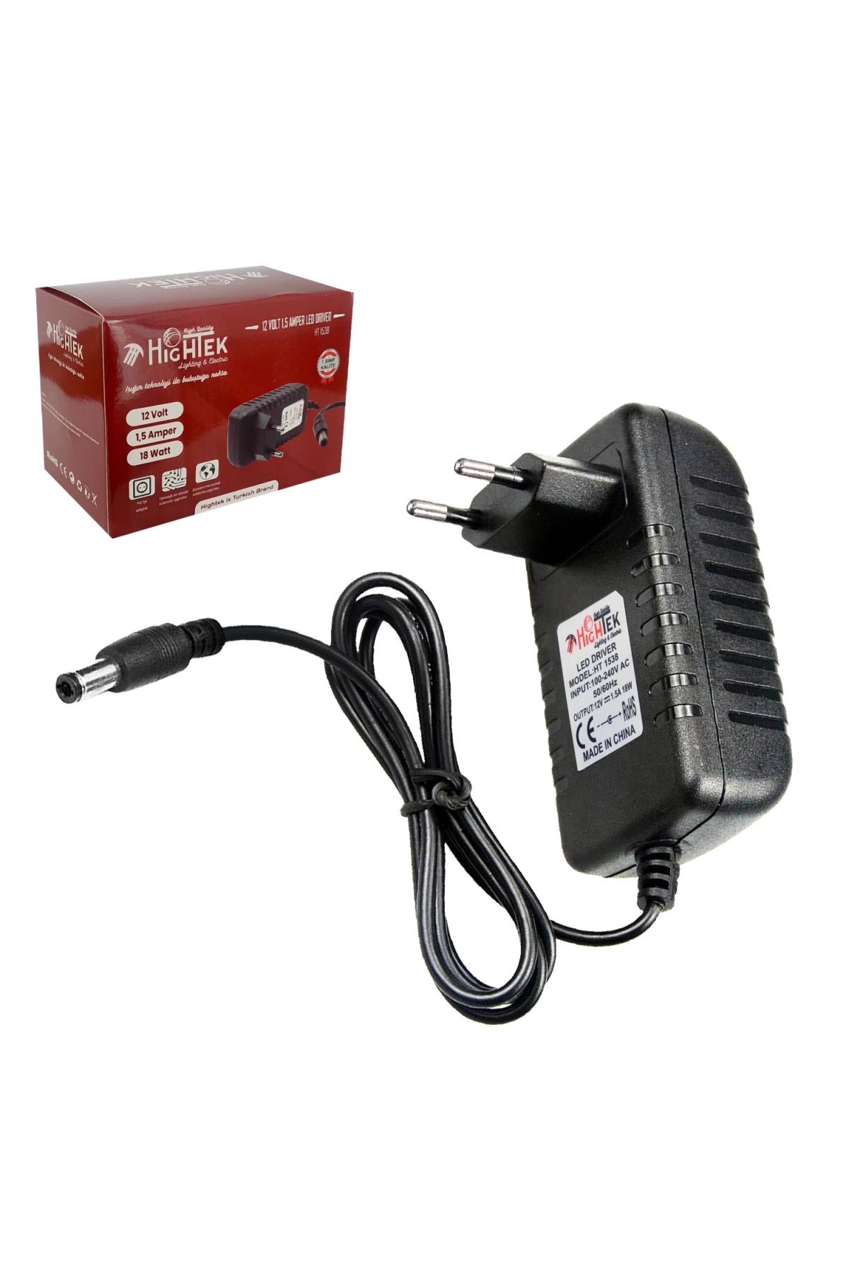 Hıghtek Ht-1538 Adaptör 12 Volt 1.5 Amper 5.5x2.5mm