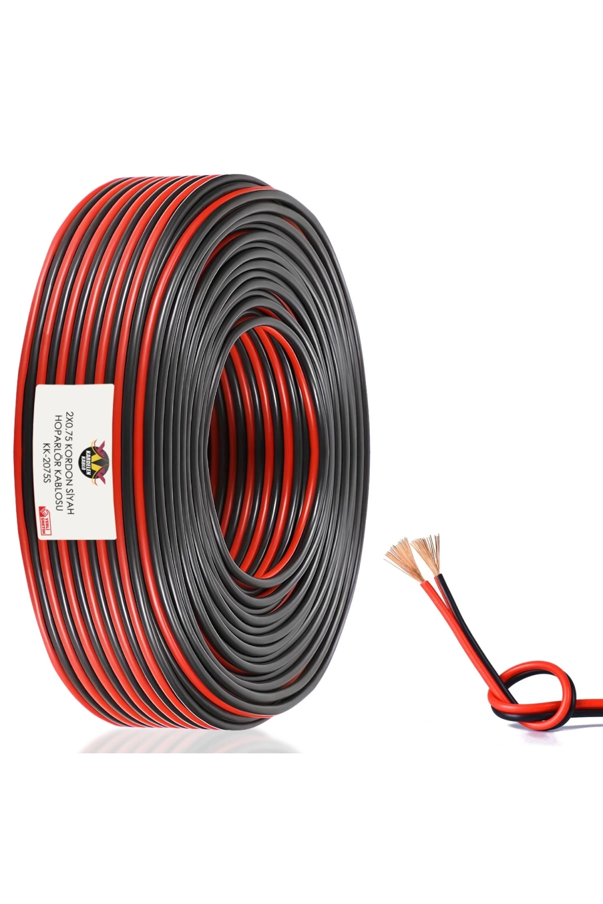 Hoparlör Kablosu Kordon 2X0.75 Zayıf Akım Led Kablosu Siyah 100 Metre
