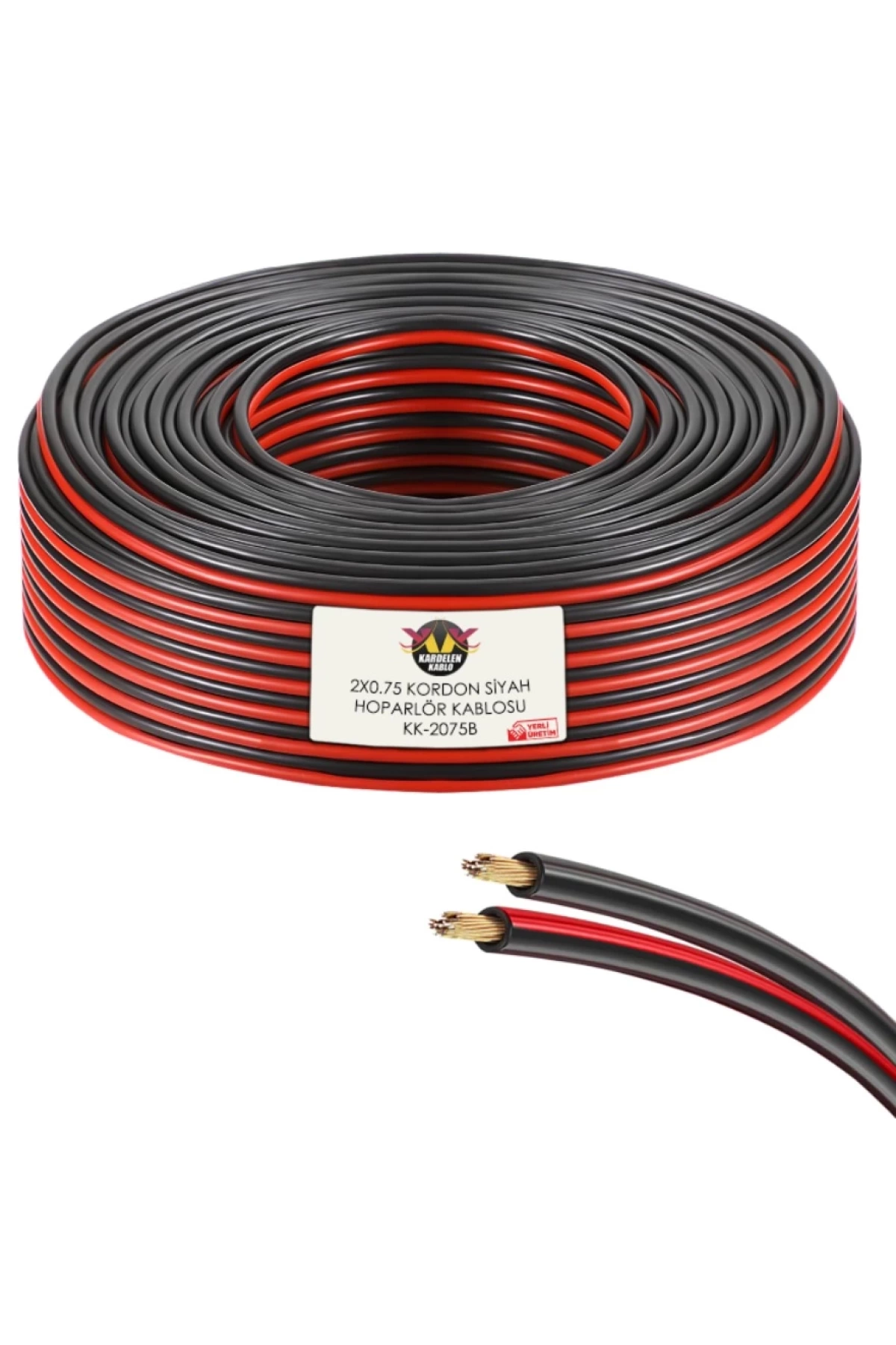Hoparlör Kablosu Kordon 2X0.75 Zayıf Akım Led Kablosu Siyah 100 Metre