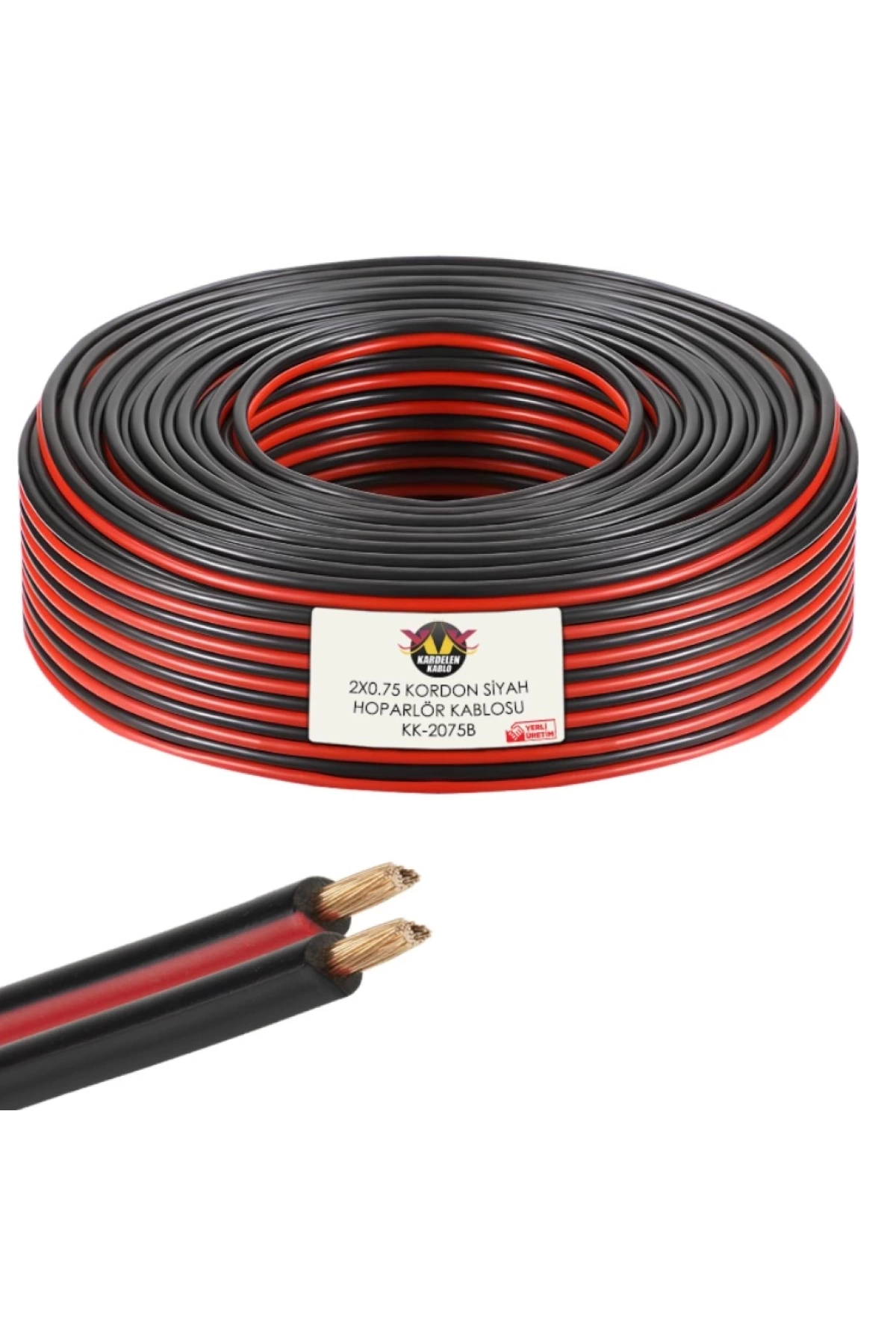 Hoparlör Kablosu Kordon 2X0.75 Zayıf Akım Led Kablosu Siyah 100 Metre