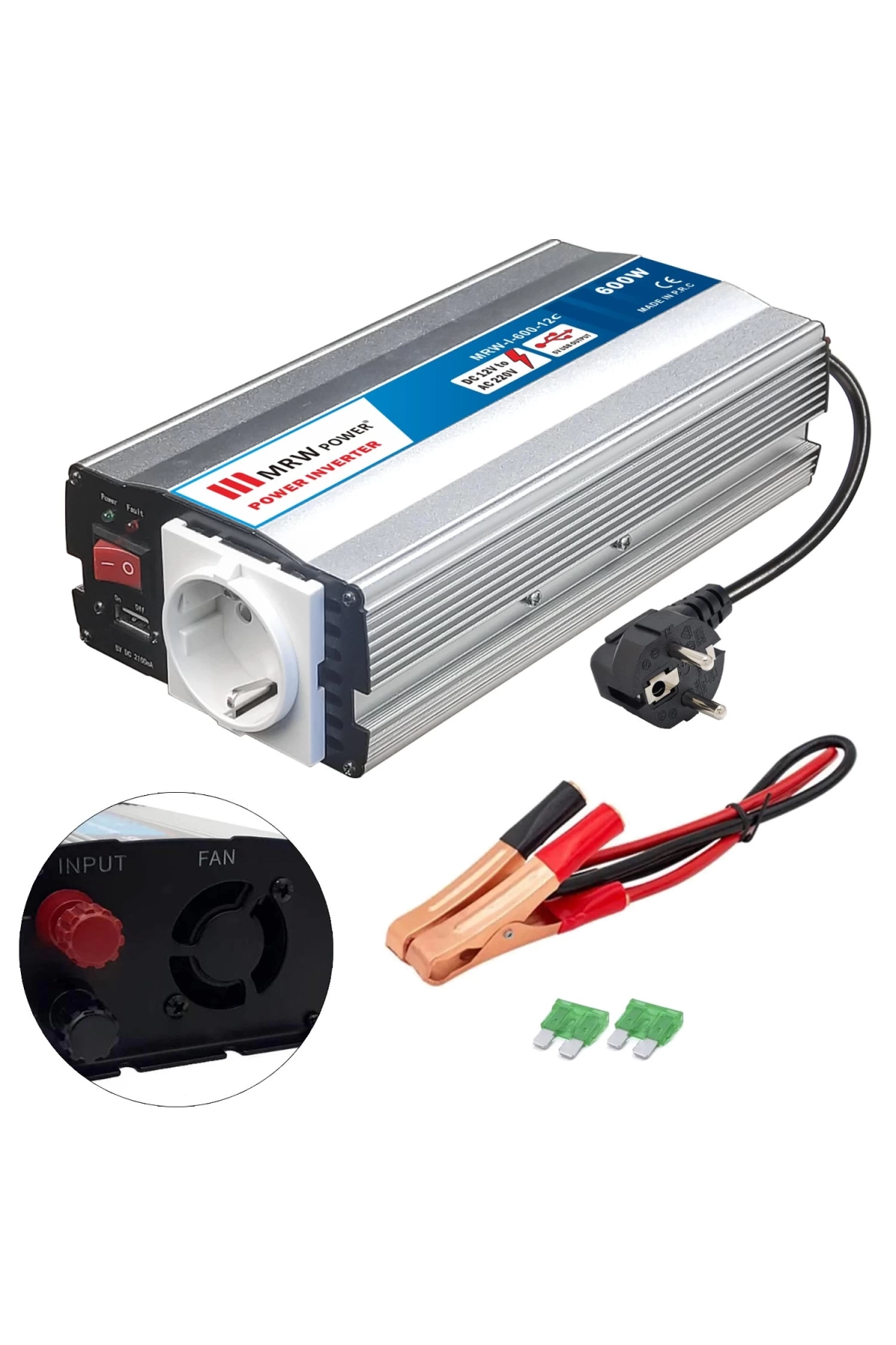 Mervesan Mrw-ı-600-12c İnverter Modifiye Sinüs 12-24v 600w Akü Şarj