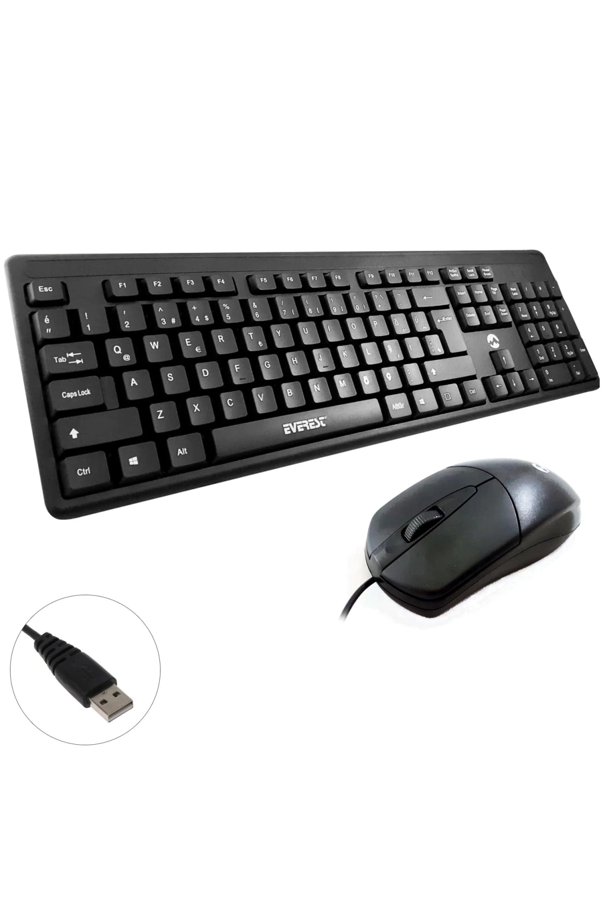 Everest Km-515 Kablolı Klavye Q Türkçe Standart + Mouse Seti