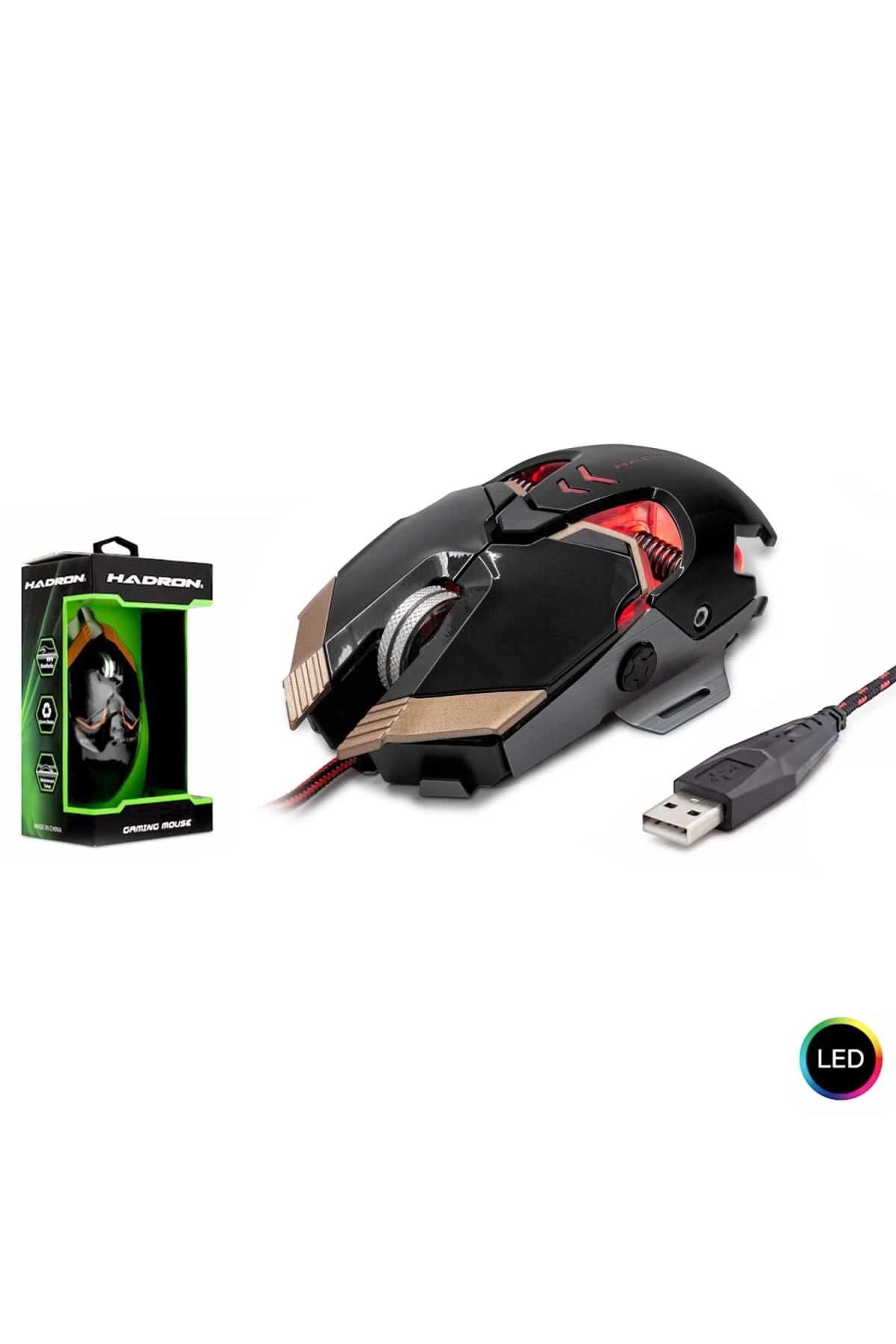 Hadron Hd-g22 Kablolu Oyuncu Mouse 3200 Dpi Ledli