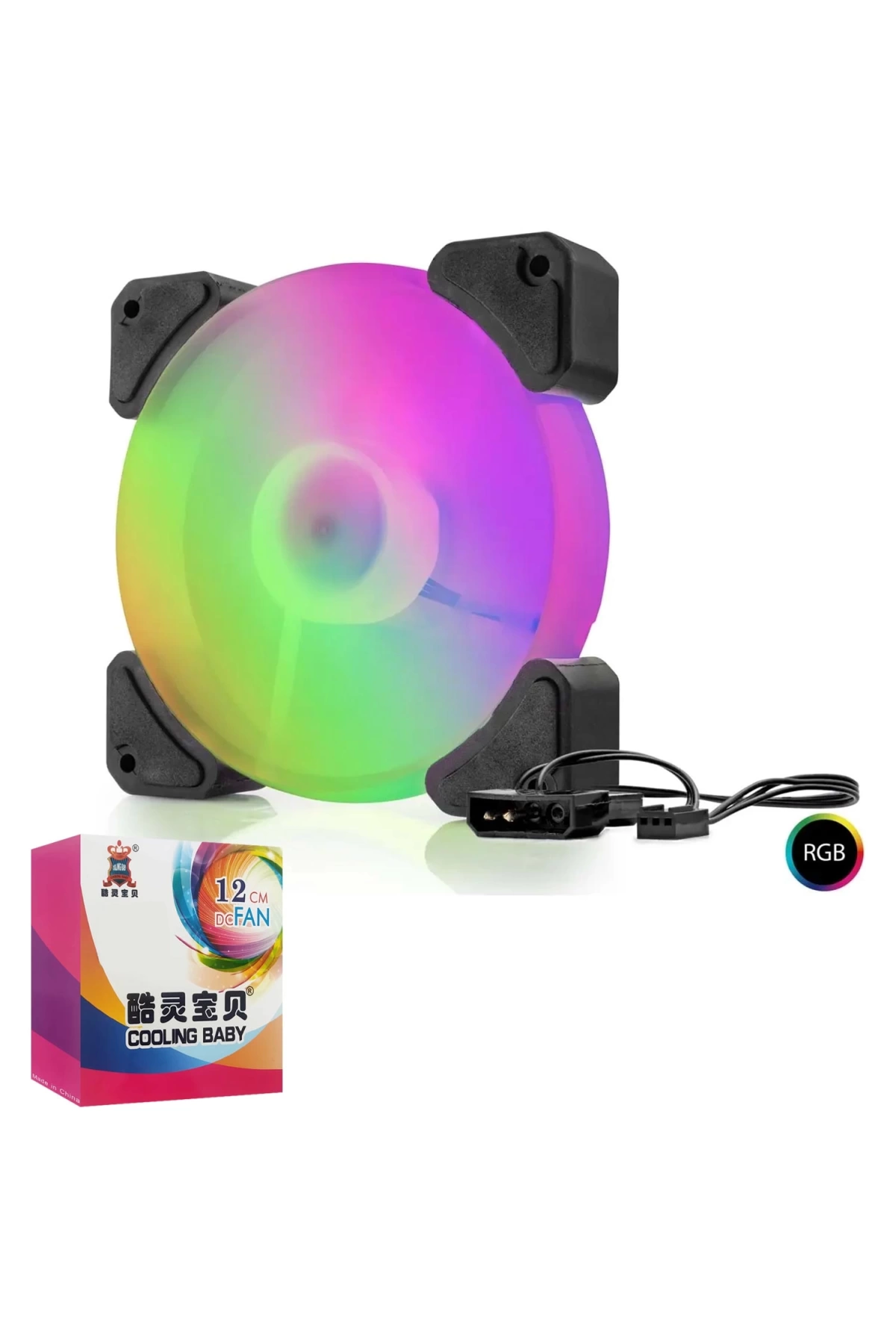 Kasa Fanı 12cm Rgb Ledli Hadron Hdx-1518