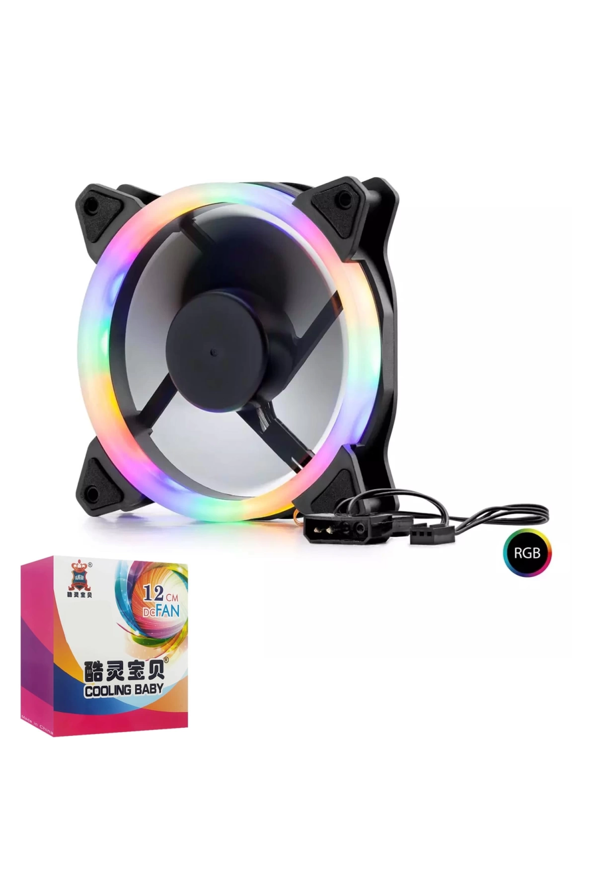 Kasa Fanı 12cm Rgb Ledli Hadron Hdx-1522