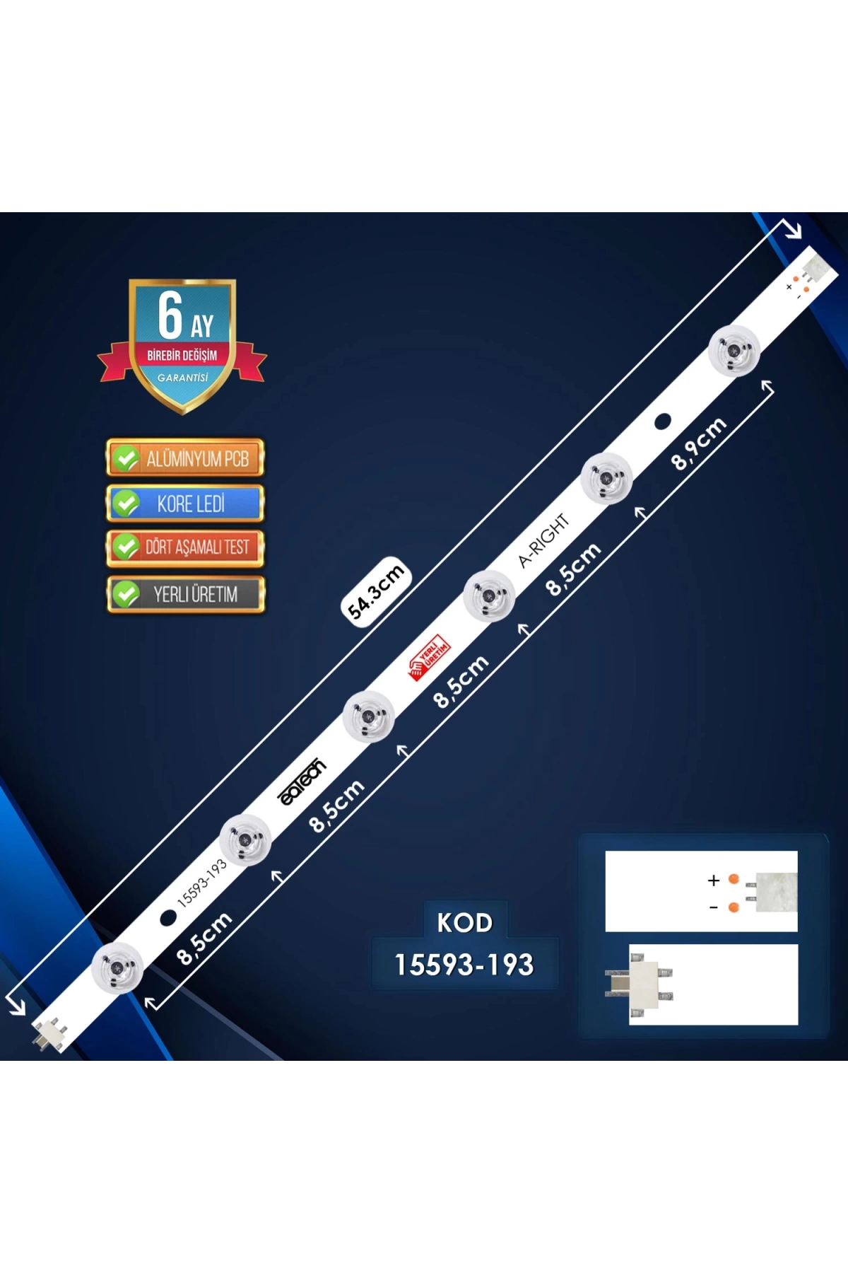 Kod-193 49 Vestel 490dled A-rıght Type Rev00 54.3cm 6led