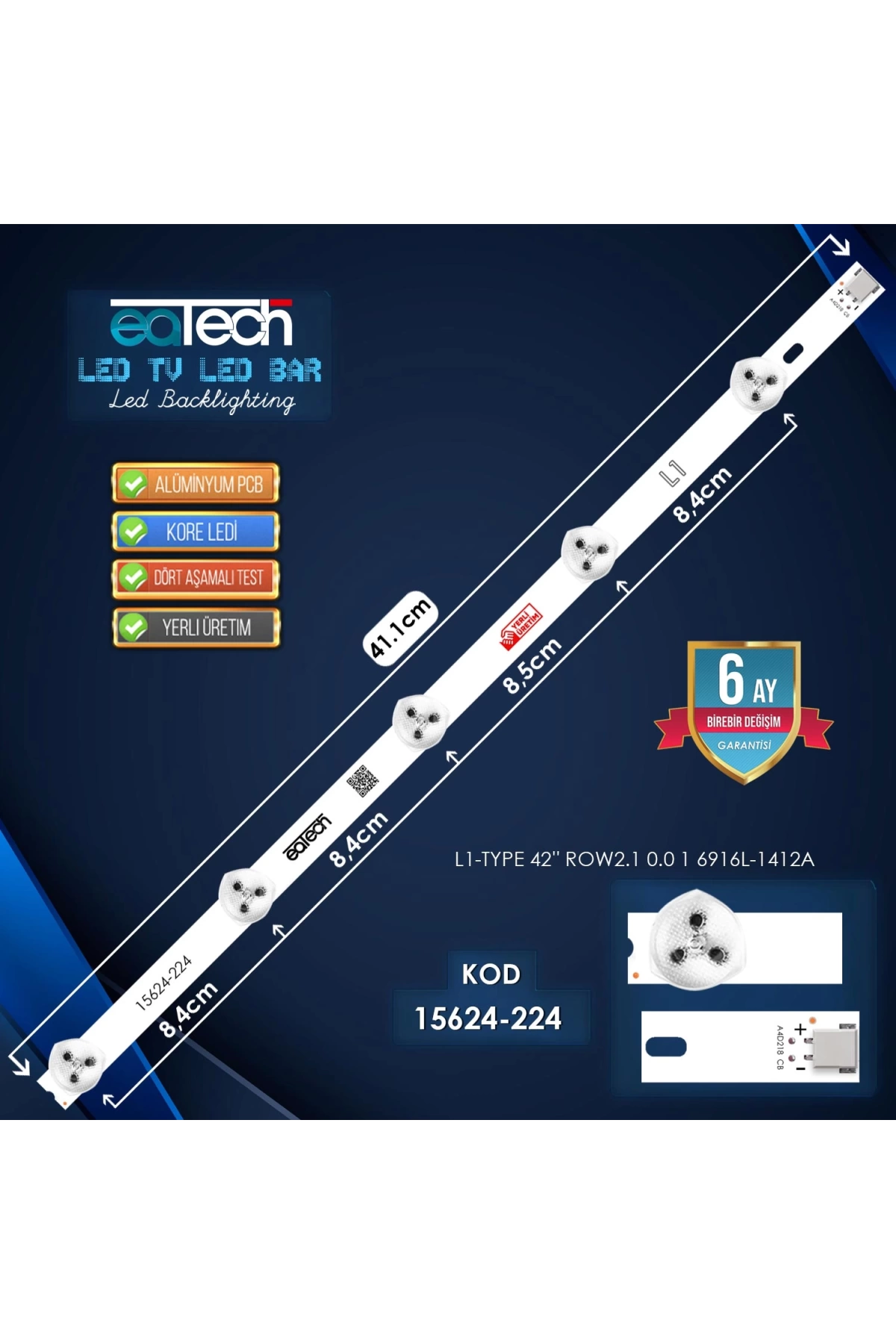 Kod-224 42 Lg L1-type Row2.1 0.0 1 6916l-1412a 41.1cm 5led