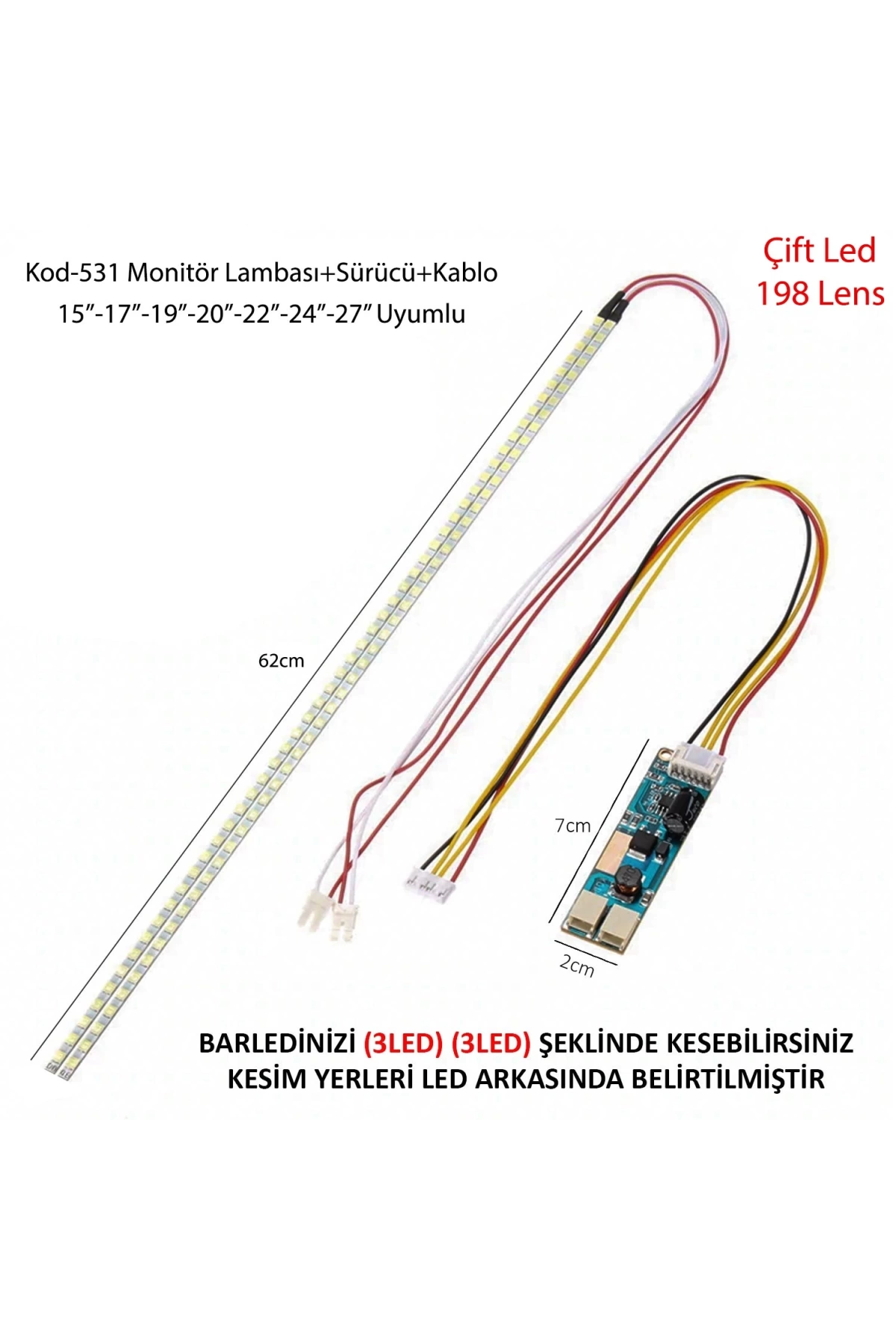 Kod-531 Monitör Led Seti Slim Unıversal 99 Led 620Mm