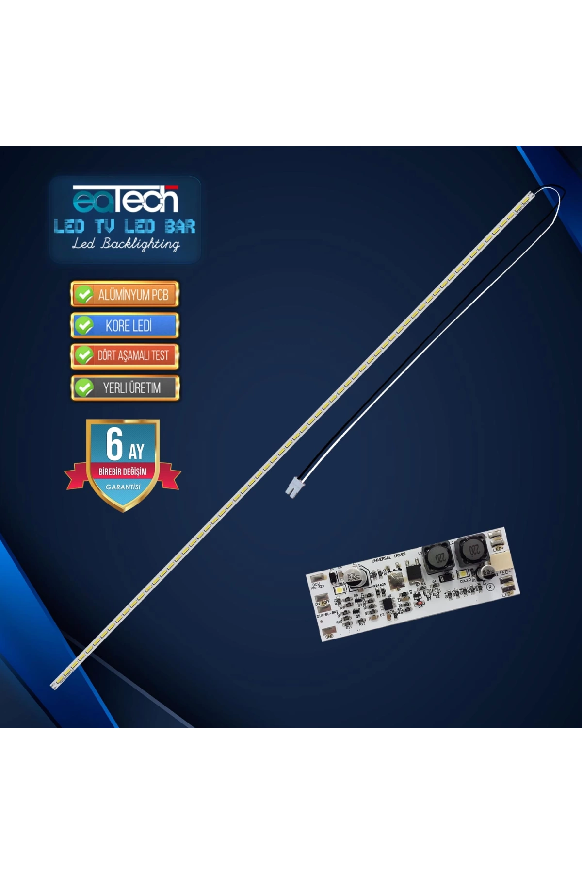 Kod-590 Tv Led Bar + Drıver Unıversal Kesilebilir Tüm Modellere Uyumlu 64led