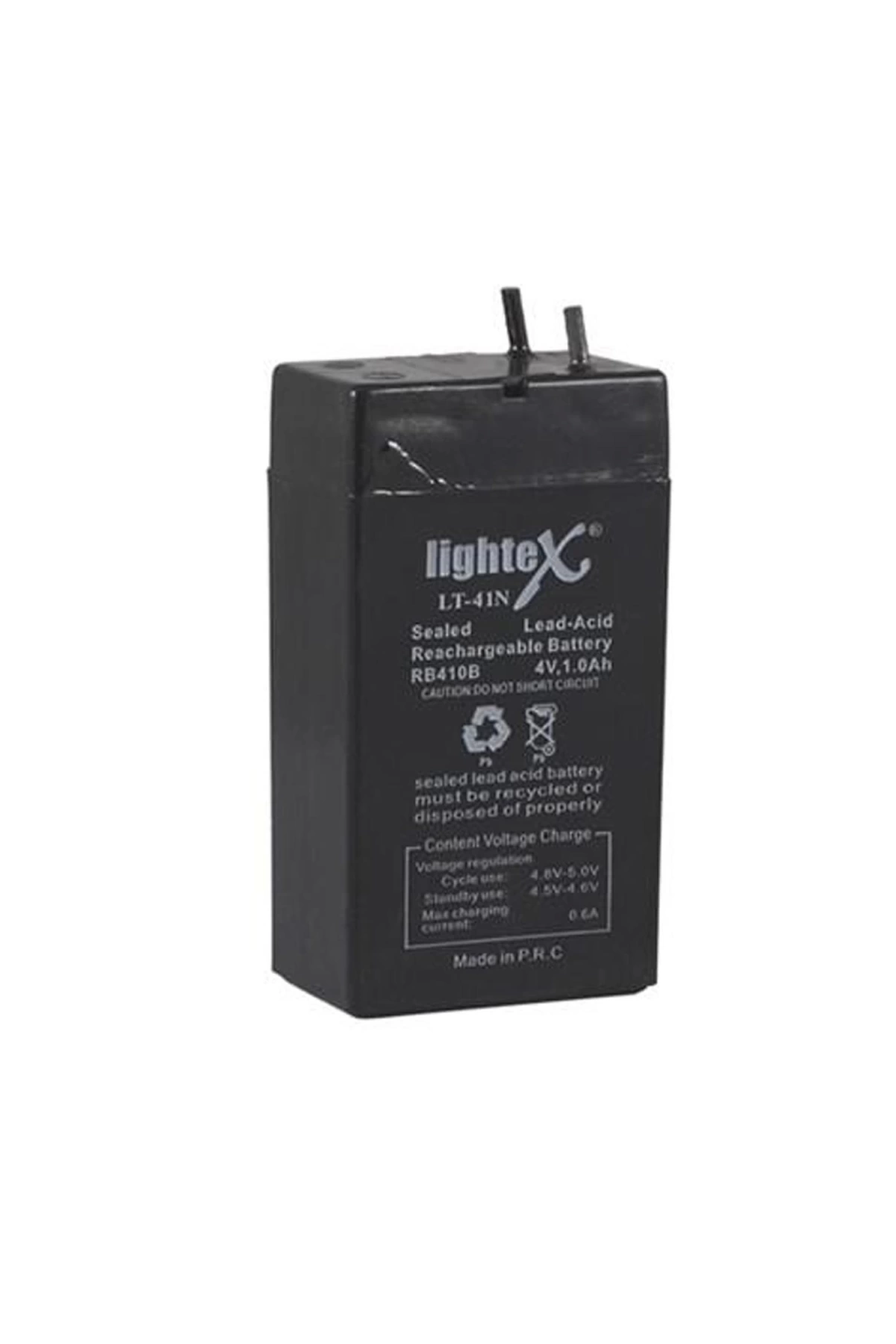 Lightex Lt-41N Kuru Akü 4V 1.0Ah (3.5X6.2X2Cm) Işıldak Fener