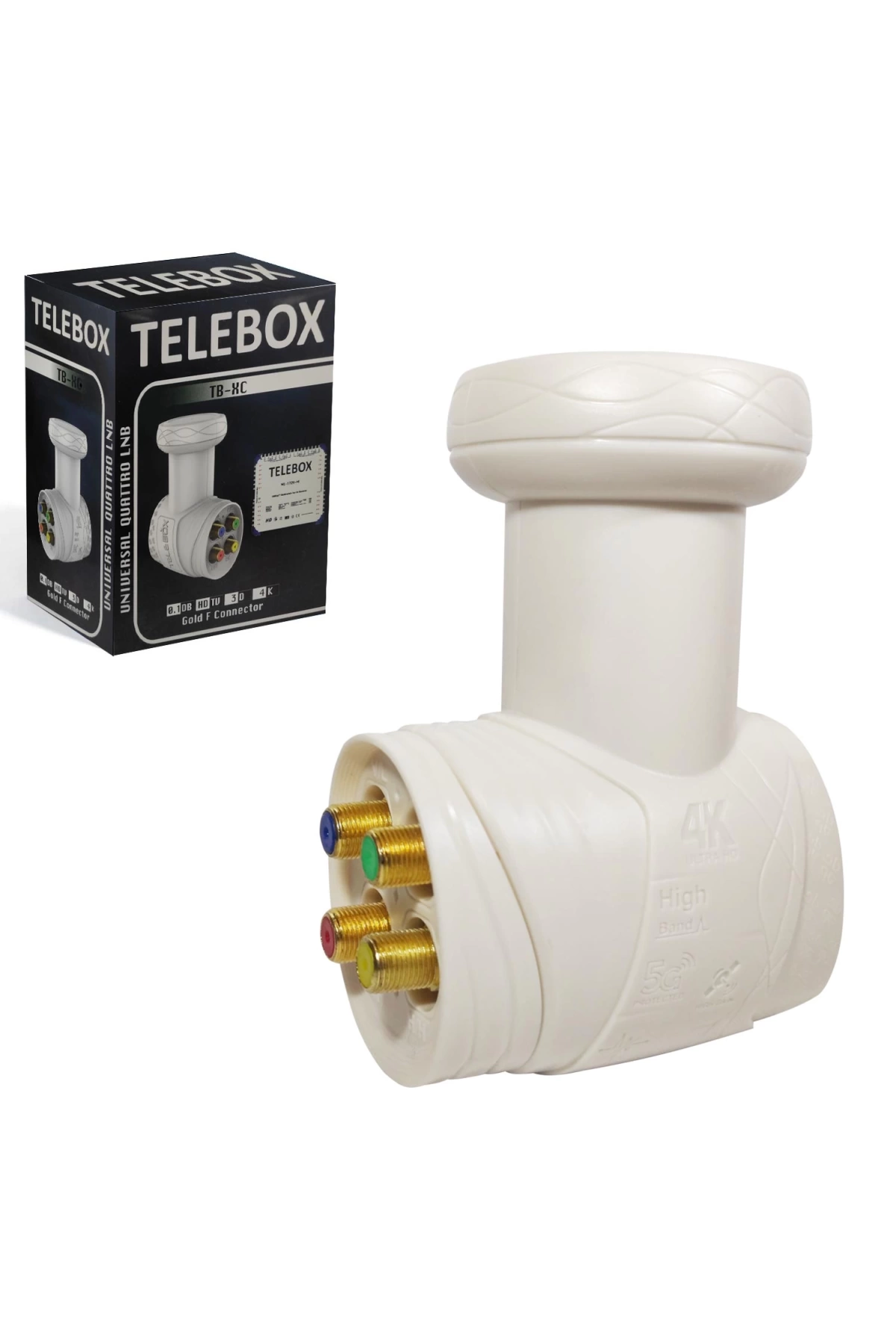 Telebox Tb-xc 4lü Lnb Santral (Quattro) Gold 0.1db 3d Fhd 4k