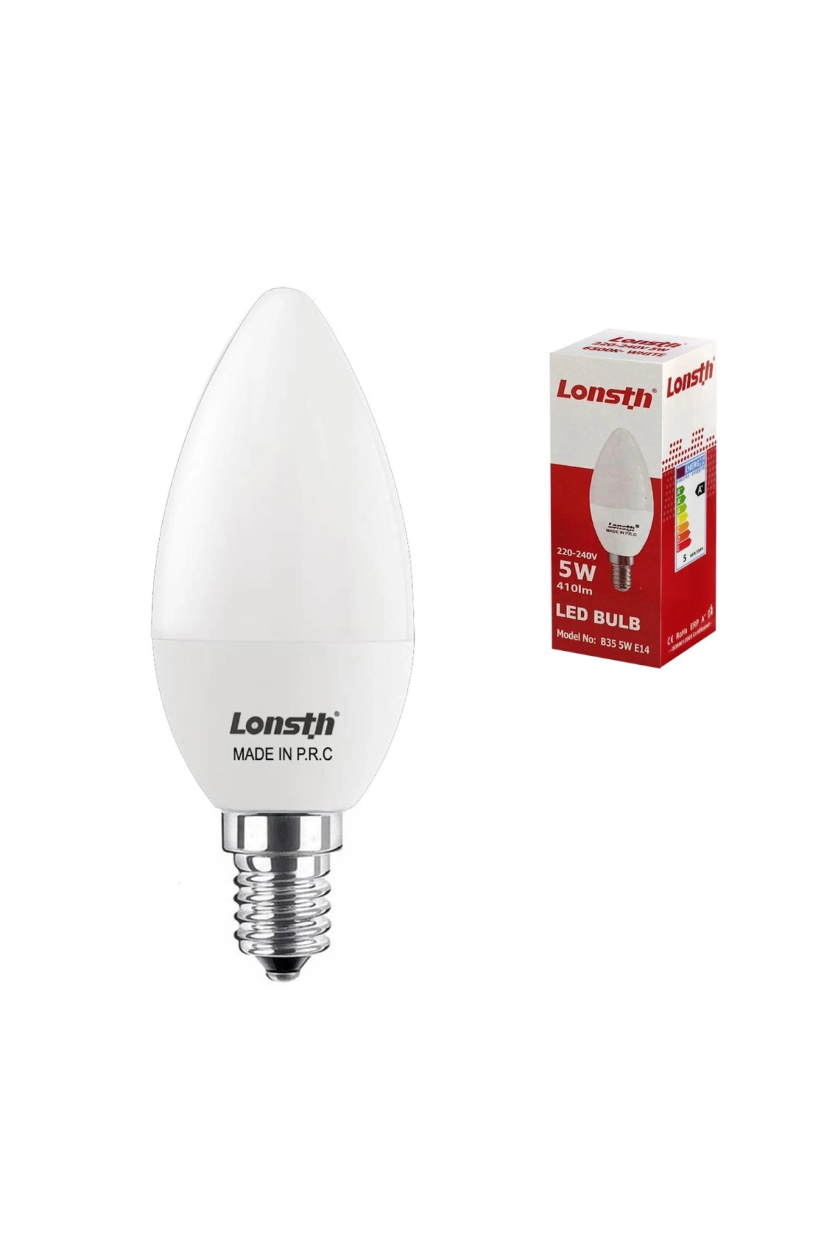 LONSTH Led Ampul Buji Mum Avize Beyaz 5W 410Lm E14