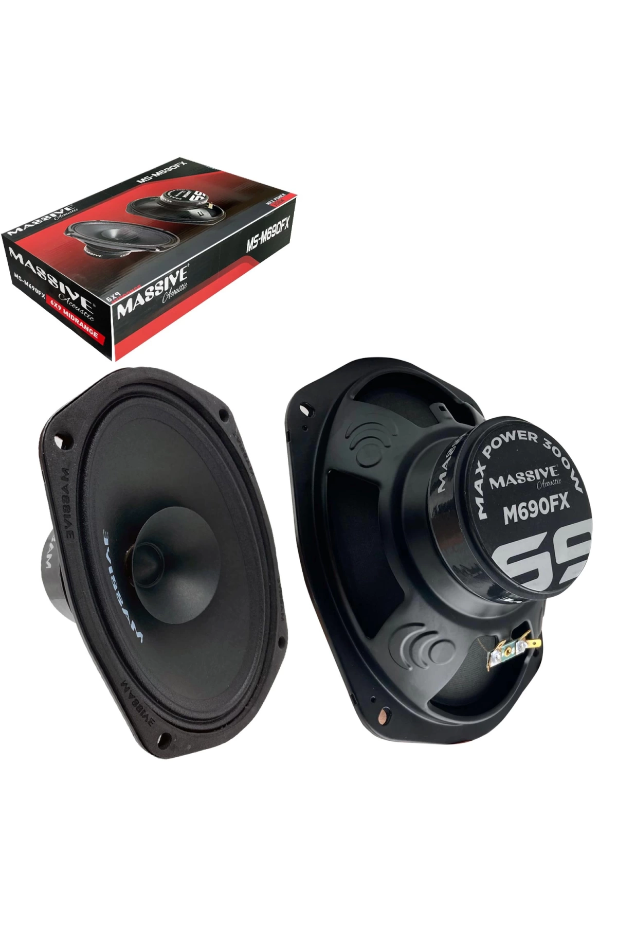 Massıve Ms-M690Fx Oto Midrange Oval 6X9 İnç 300 Watt (120 Rms) Kapaklı 2 Adet