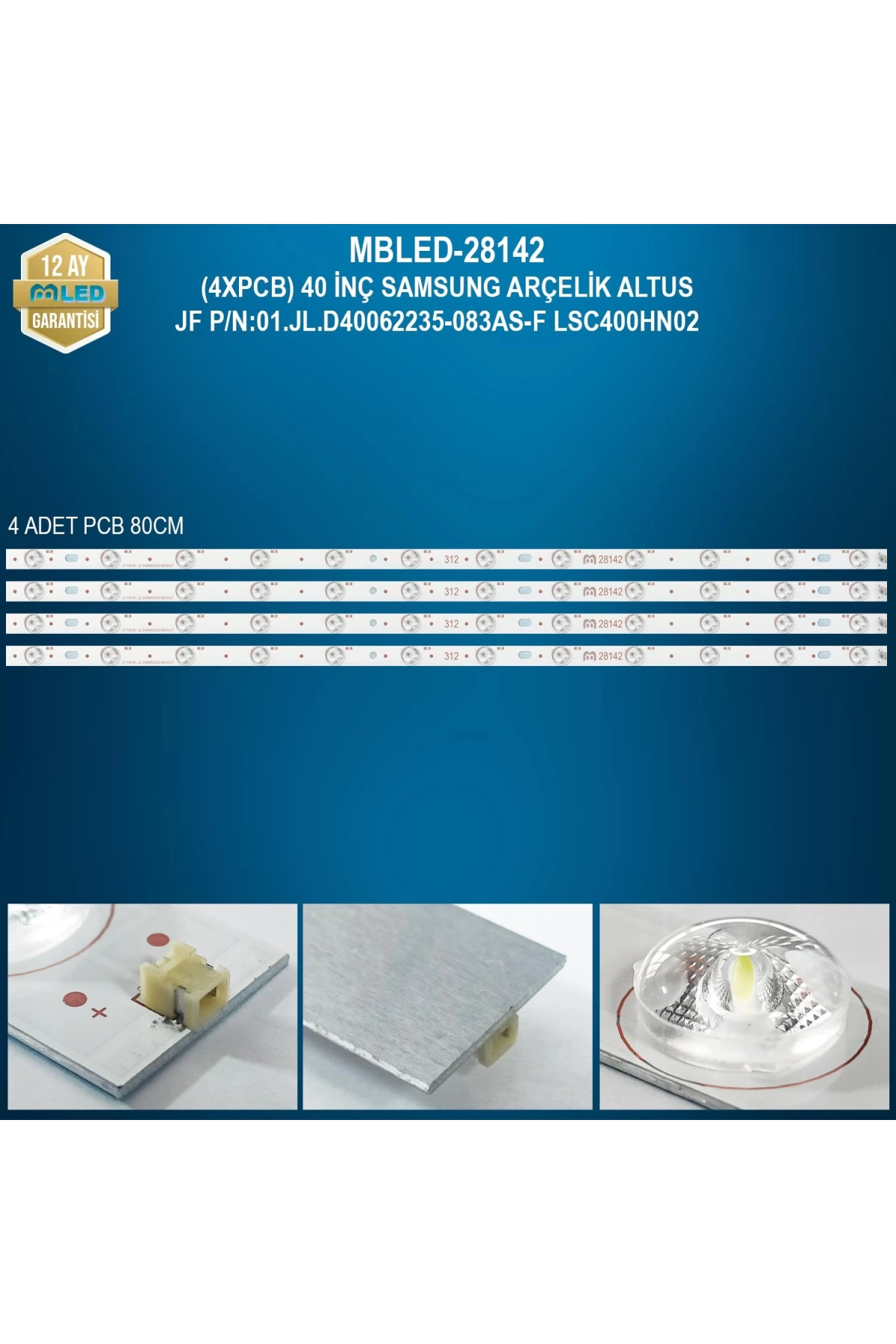 Mbled (4xpcb) 40 İnç Samsung Arçelik Altus Jf P/n:01.jl.d40062235-083as-f Lsc400hn02