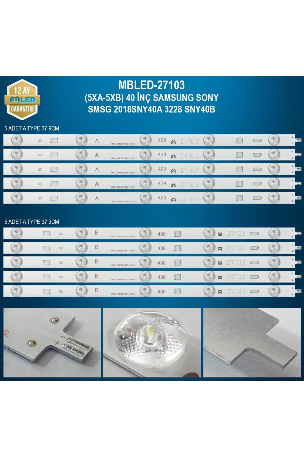 Mbled (5xa-5xb) 40 İnç Samsung Sony 2018sny40a 3228 Sny40b