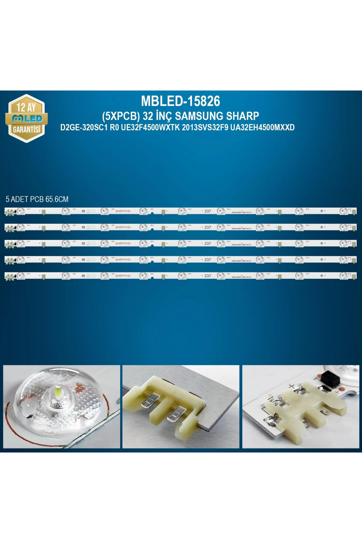 Mbled (5xpcb) 32 İnç Samsung Sharp D2ge-320sc1 R0 Ue32f4500wxtk 2013svs32f9 Ua32eh4500mxxd