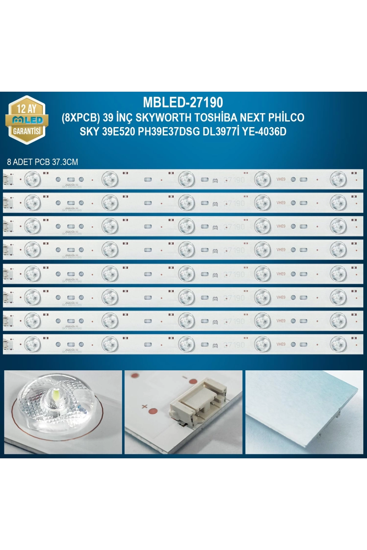 Mbled (8xpcb) 39 İnç Skyworth Toshiba Next Philco Sky 39e520 Ph39e37dsg Dl3977i Ye-4036d