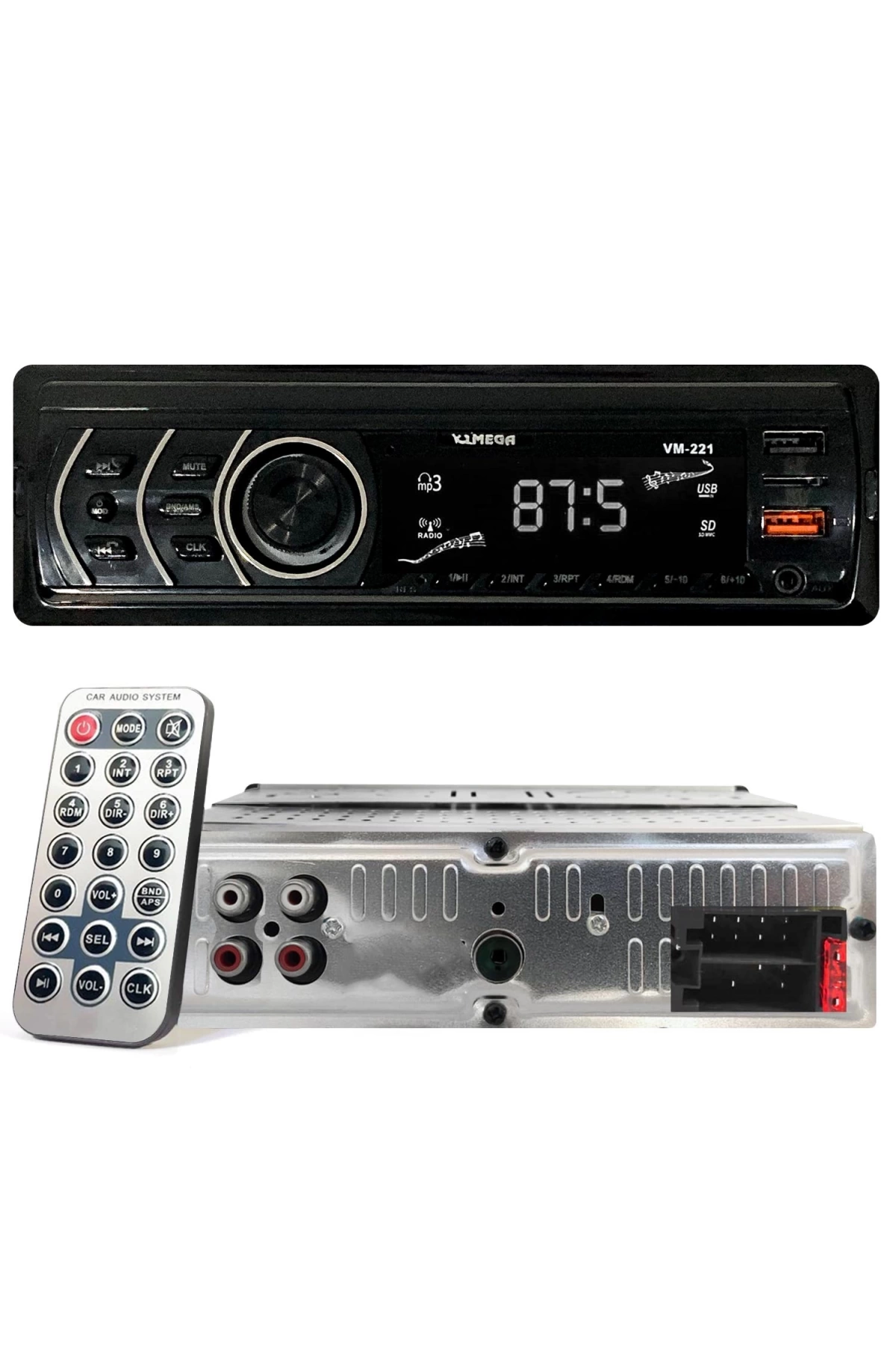 Mega Vm-221 Oto Teyp 4X50 Watt Bluetooth 2Xusb Sd Fm Aux