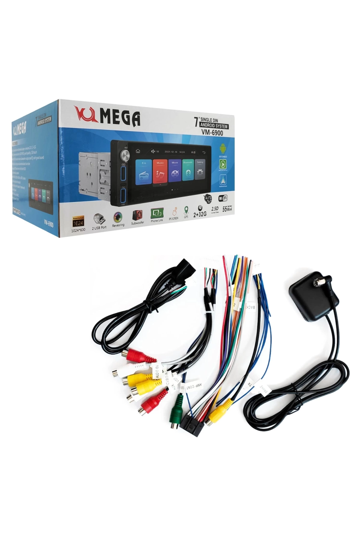 Mega Vm-6900 Tofaş Android Teyp 6.9 İnç 4X55 Watt 2+32Gb Carplay