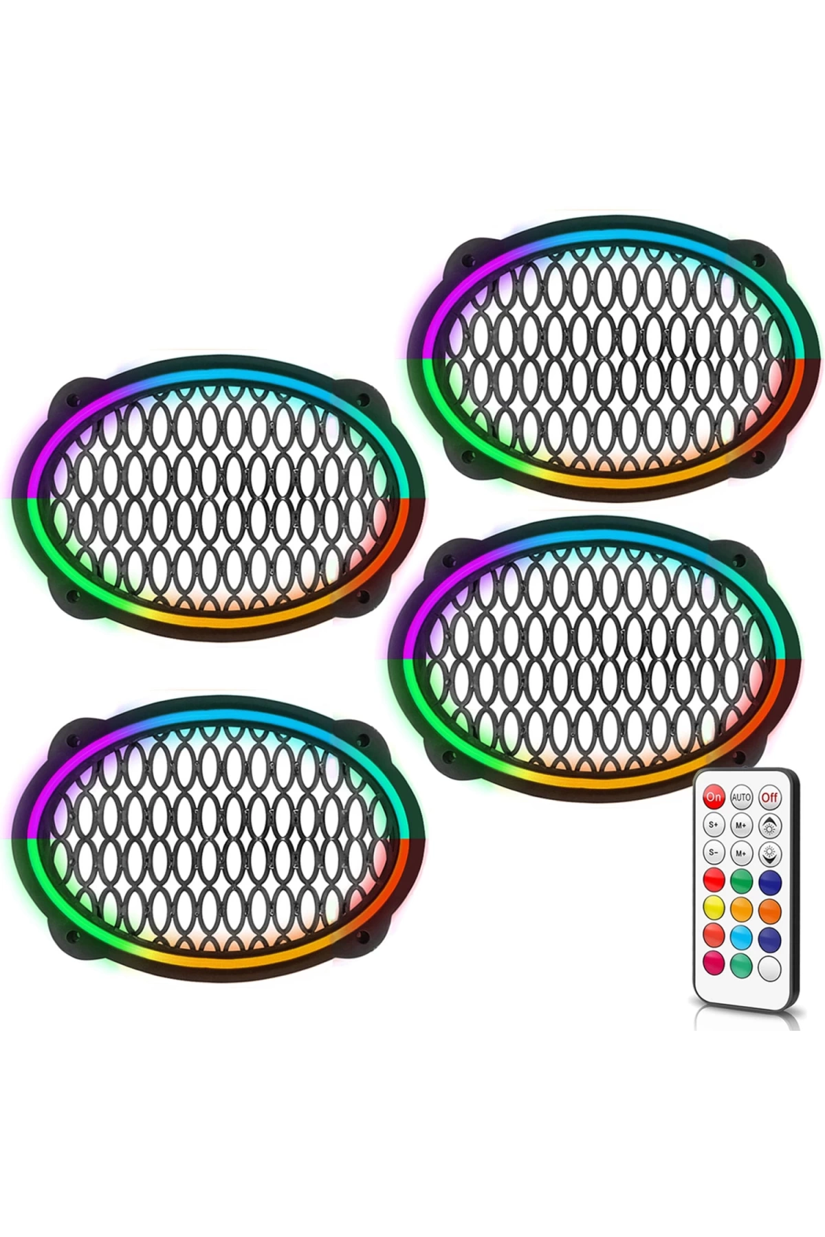 Midrange Kapağı Neon Pixel Ledli Animasyonlu Oval 4 Adet