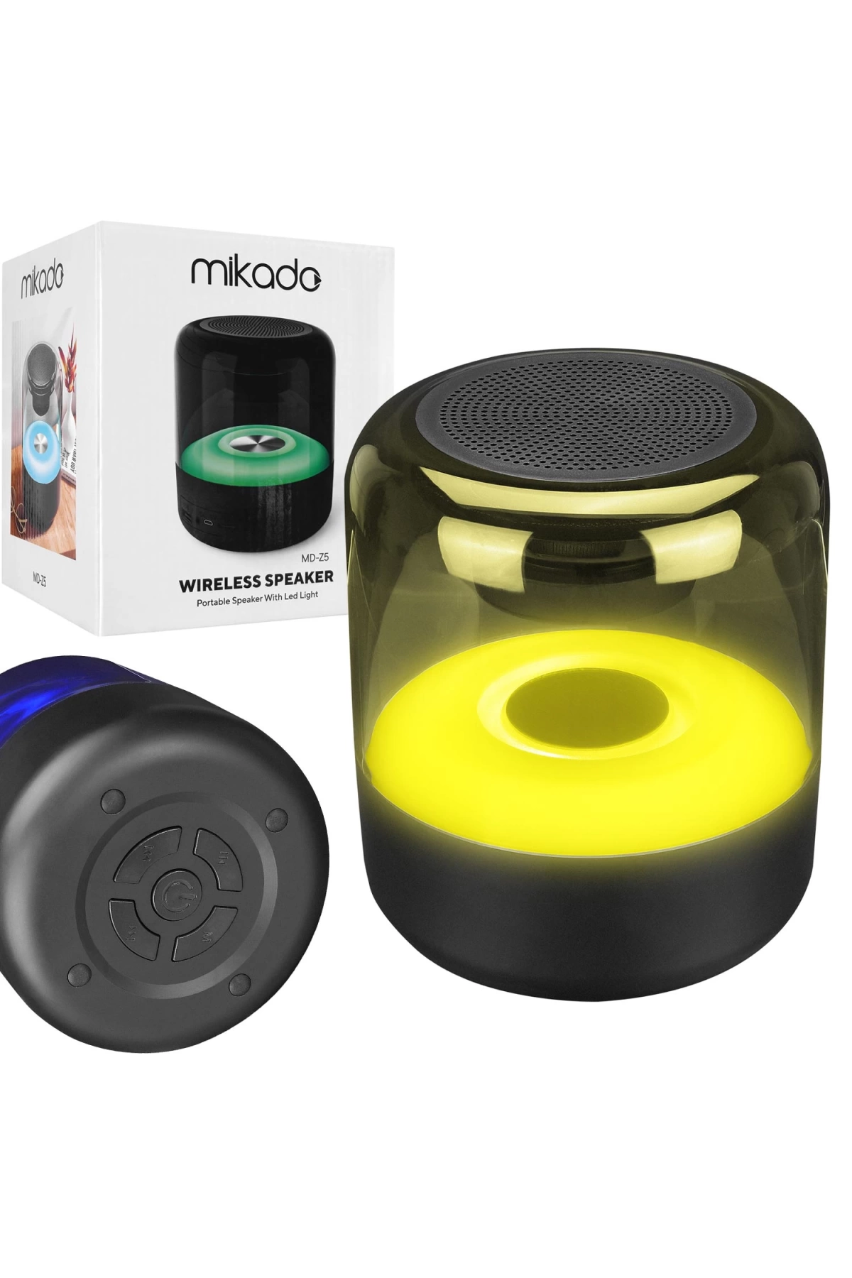 Mikado Md-Z5 Müzik Kutusu Şarjlı Rgb Ledli Bluetooth Usb Sd Aux