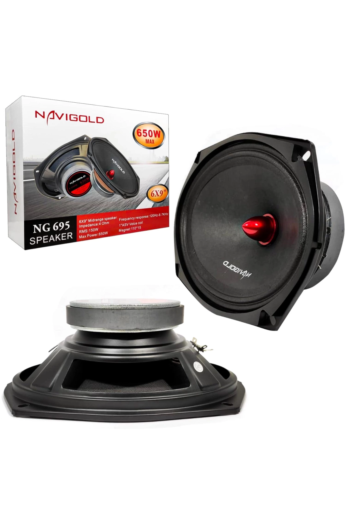 Navıgold Ng-695 Oto Midrange Oval 6x9 İnç 750 Watt 2 Adet