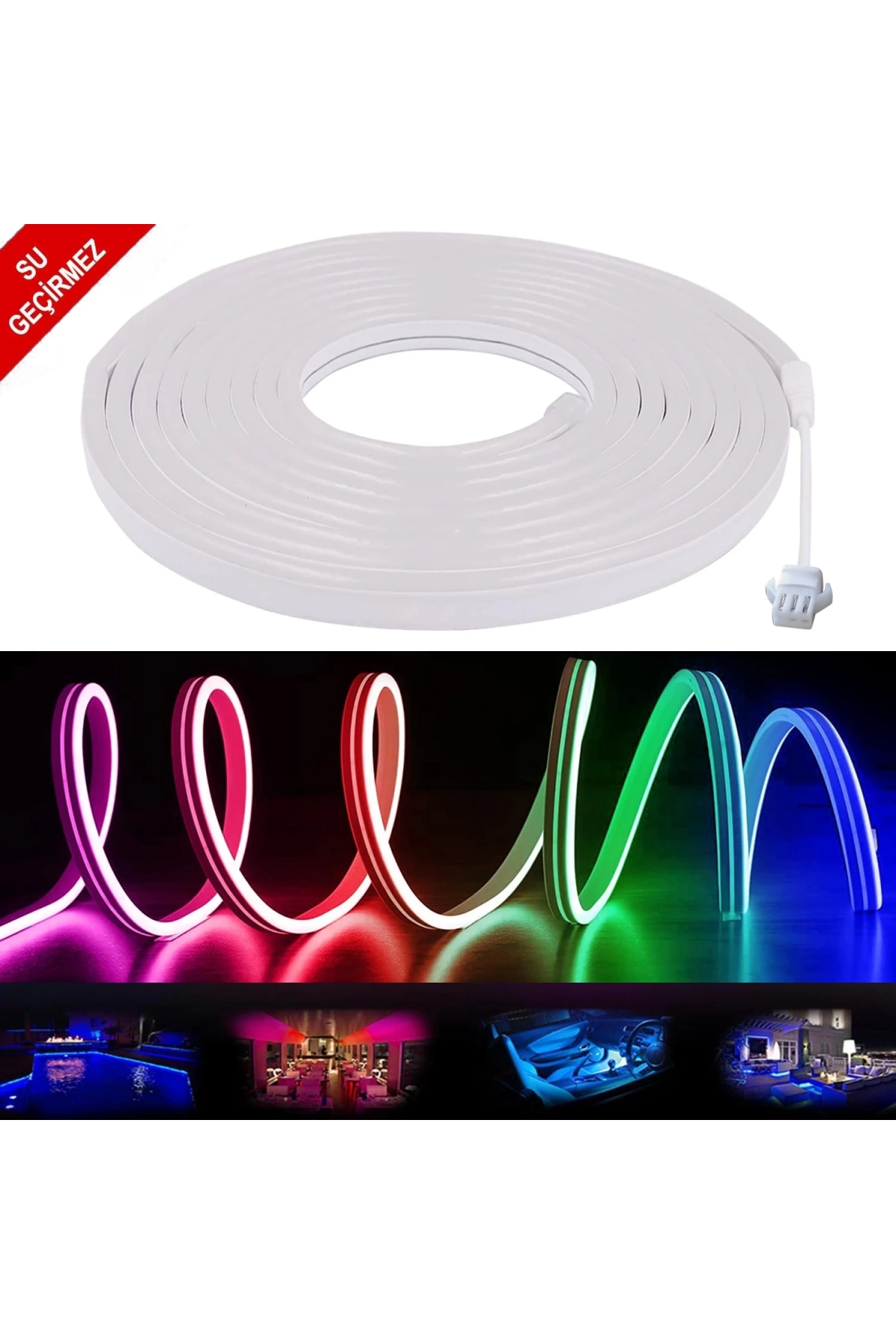 Neon Hortum Led Rgb 12V Su Geçirmez 5Mt Kesilebilir Hıghtek