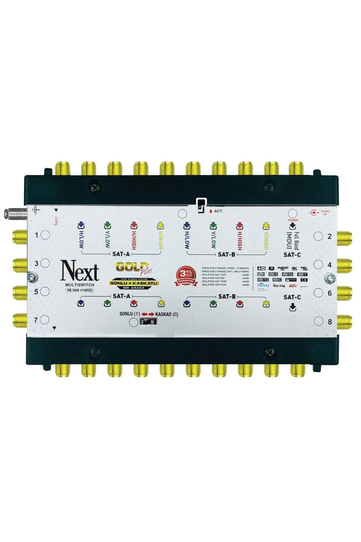 Next Sonlu Kaskatlı Uydu Santral 10/8 Multiswitch Hibrit