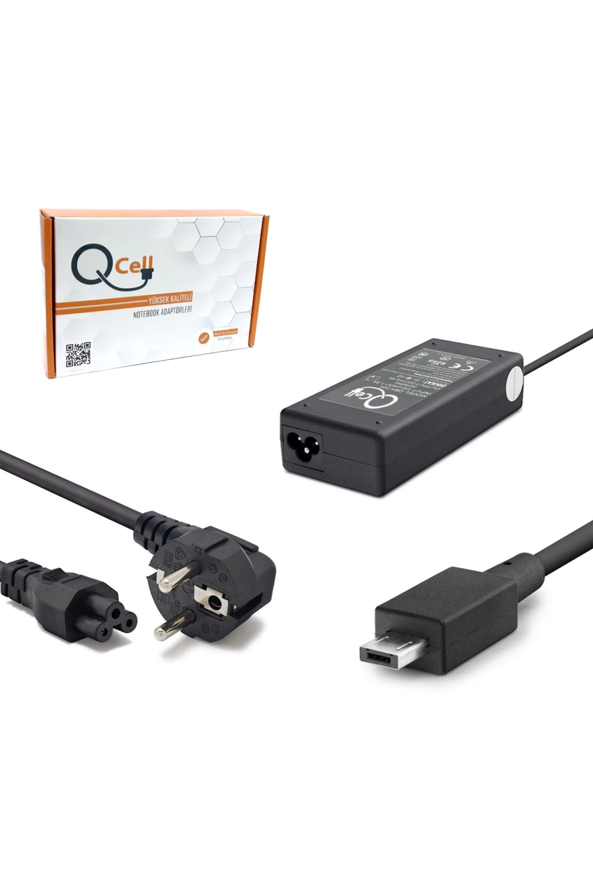 Qcell Qba-051 Notebook Adaptör Mini Micro Usb Casing Asus 19v 1.75a