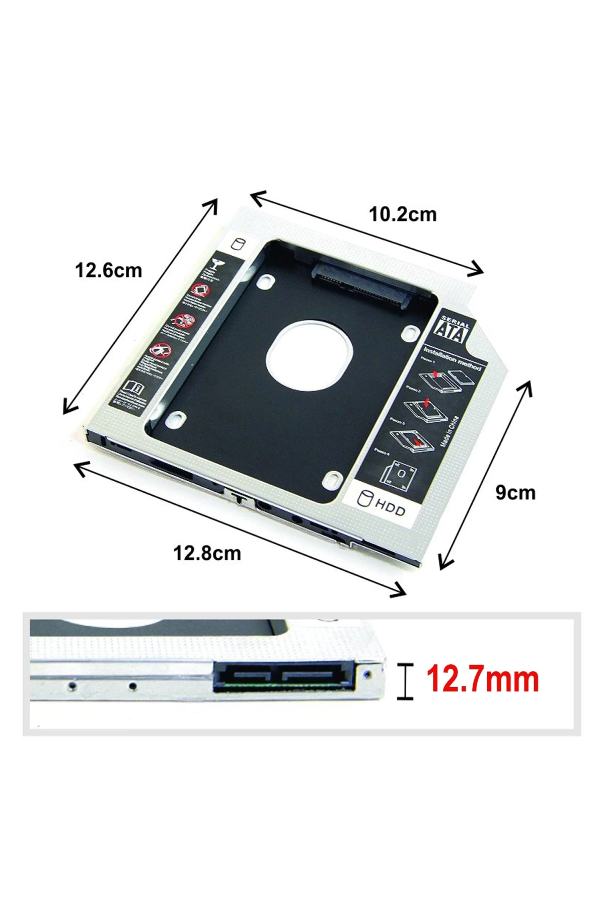 Notebook Kızak Kutu Hdd Ssd 12.7Mm Sata Gabble Gab-Hc127