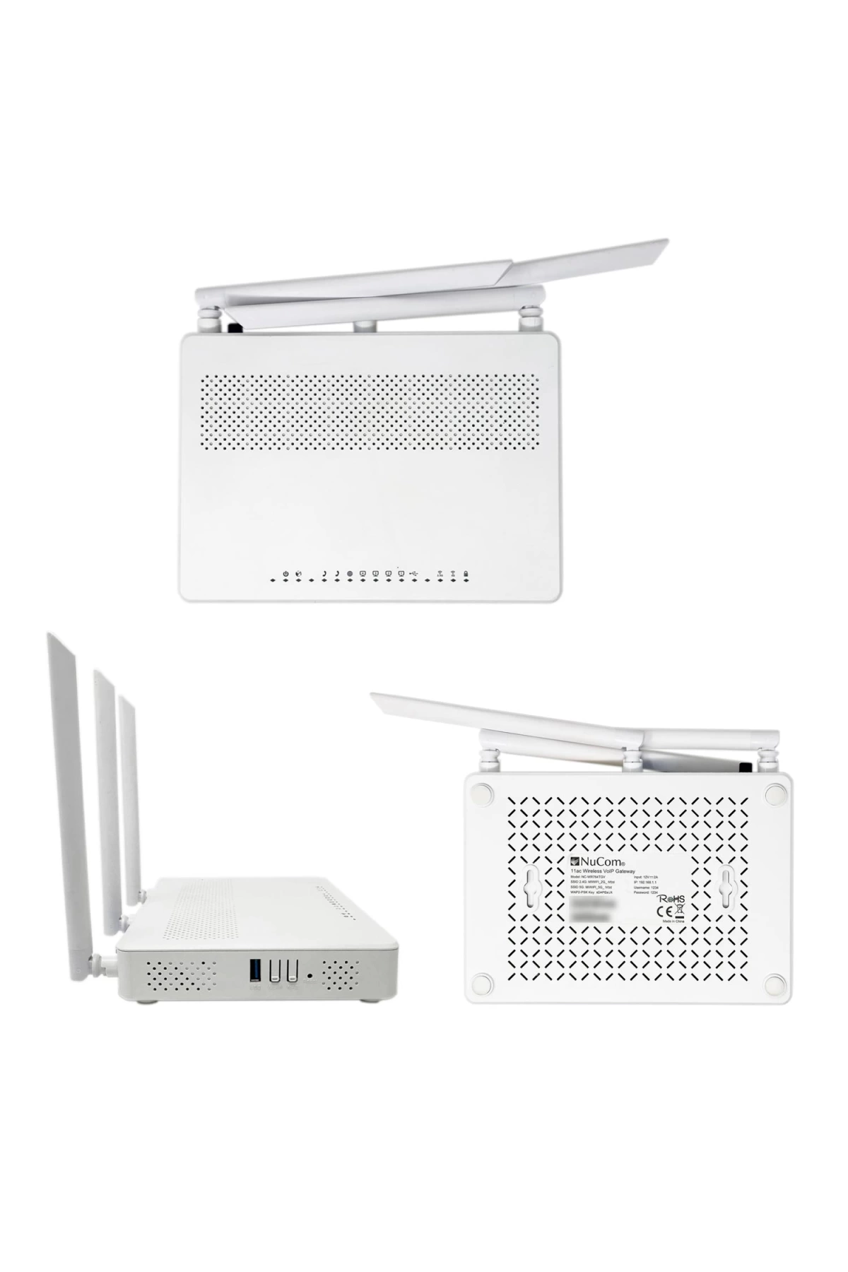 Nucom Nc-Wr764Tgv Kablosuz Modem Router 3 Antenli 1Xwan 4Xlan + 2Fxs Portlu 1750 Mbps 5Ghz Usb Giriş