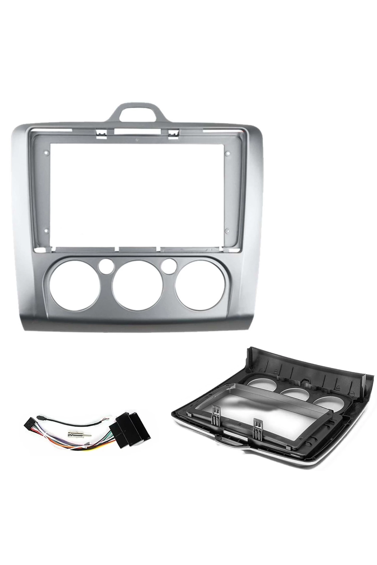 Oto Tablet Çerçeve 9 İnç Ford Focus 2 Manual Silver (1999-2008) Mega