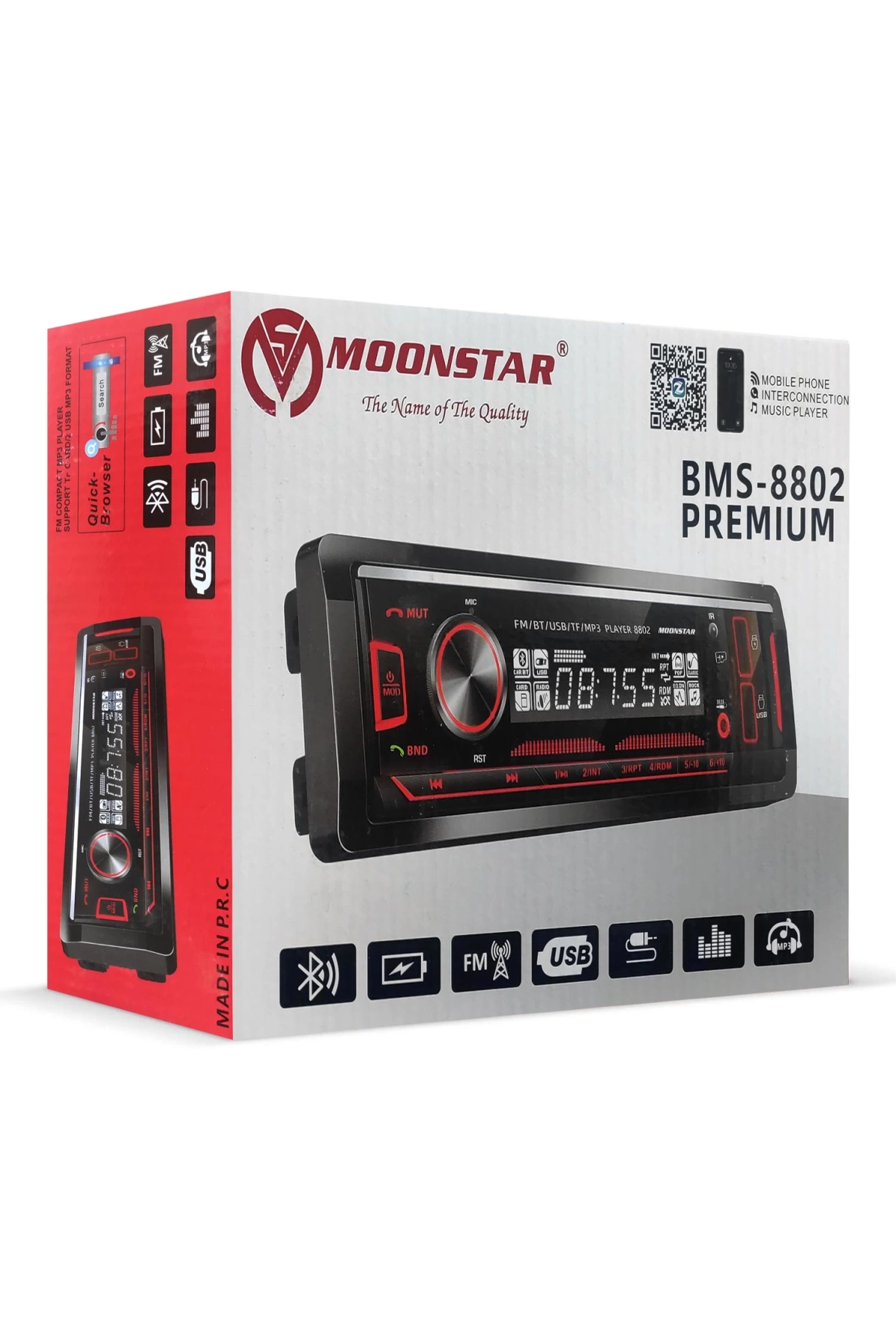 Moonstar Bms-8802 Oto Teyp 4x45 Watt Bluetooth Mobil Aplikasyon 2xusb Sd Fm Aux