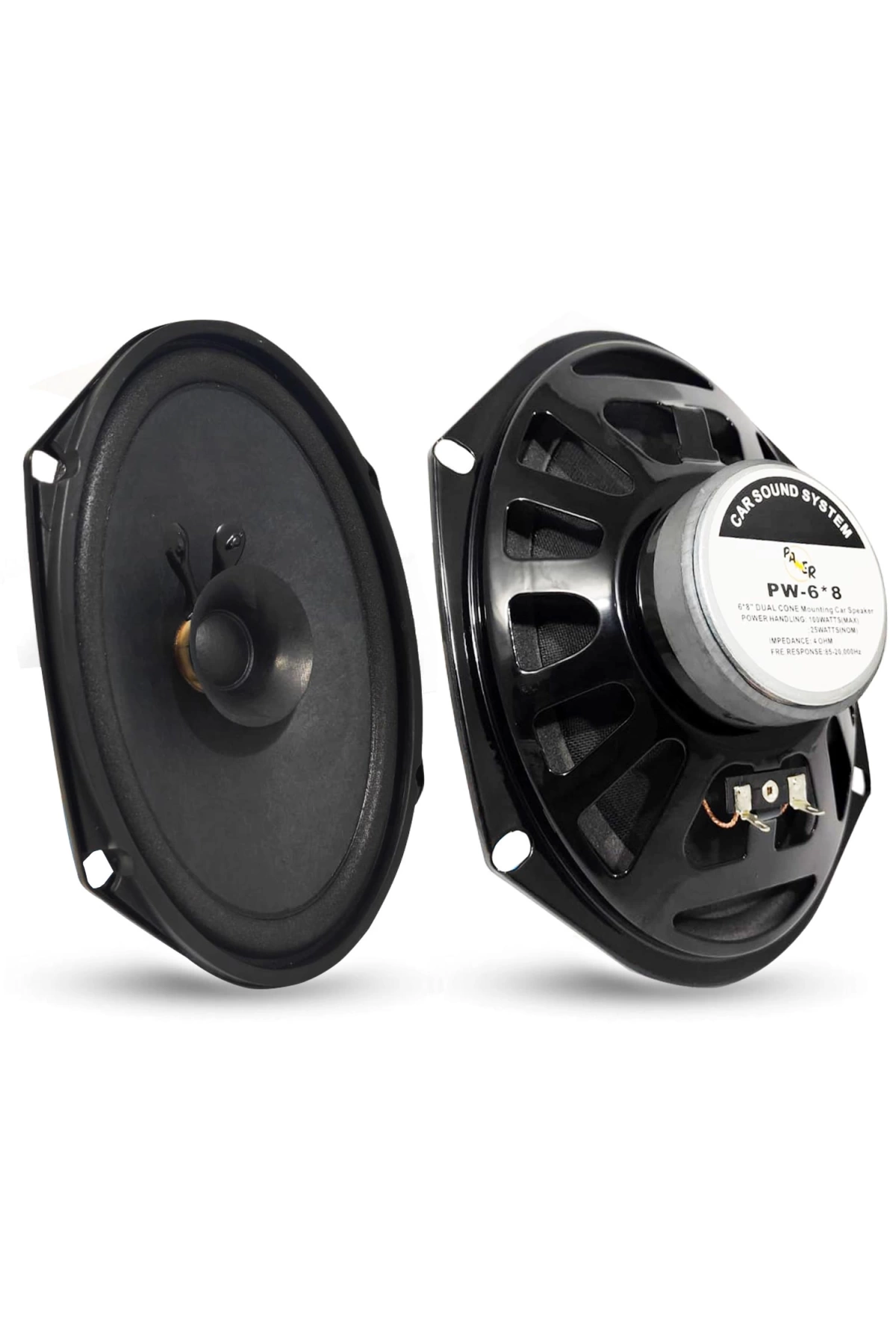 Pawer Pw-6x8 Oto Hoparlör Oval 6x8 İnç 100 Watt 1 Adet