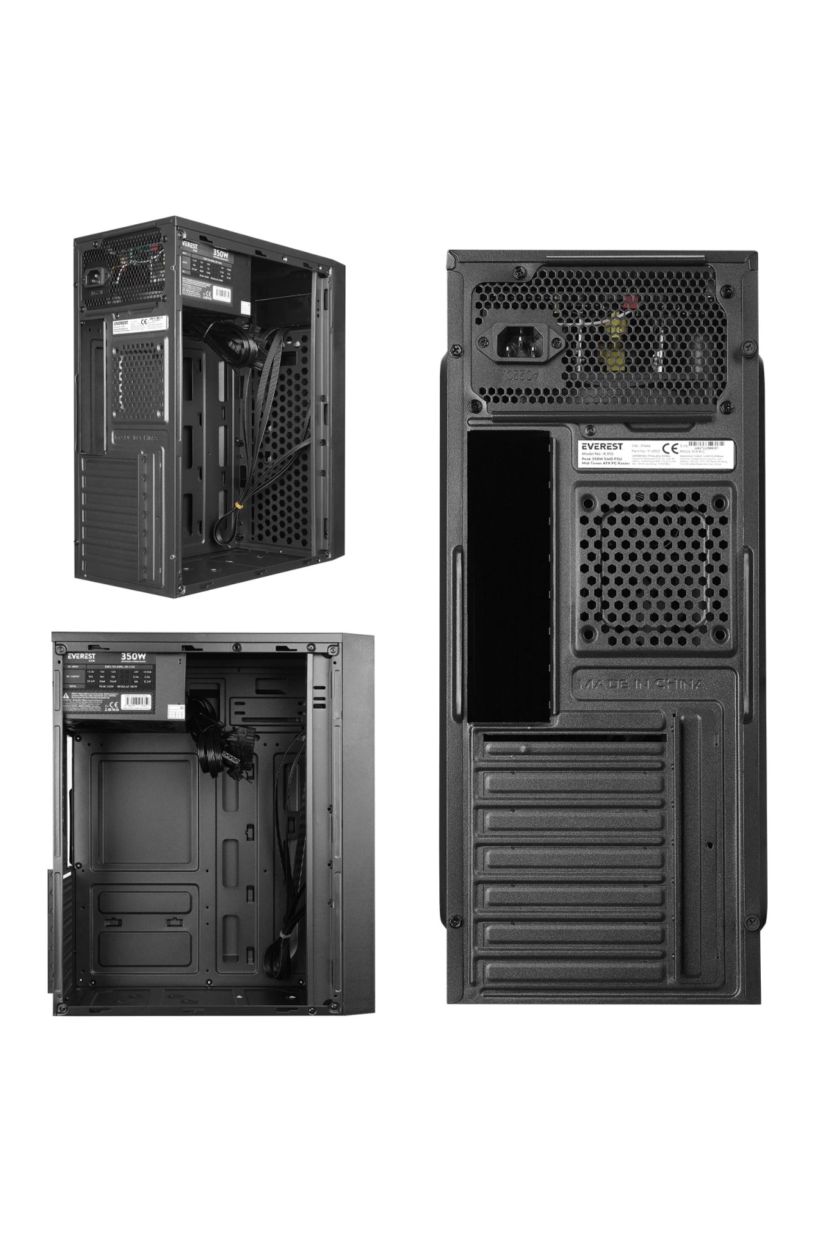 Pc Boş Kasa Kompakt Tasarım Atx Mid-tower Peak 350w Everest K310