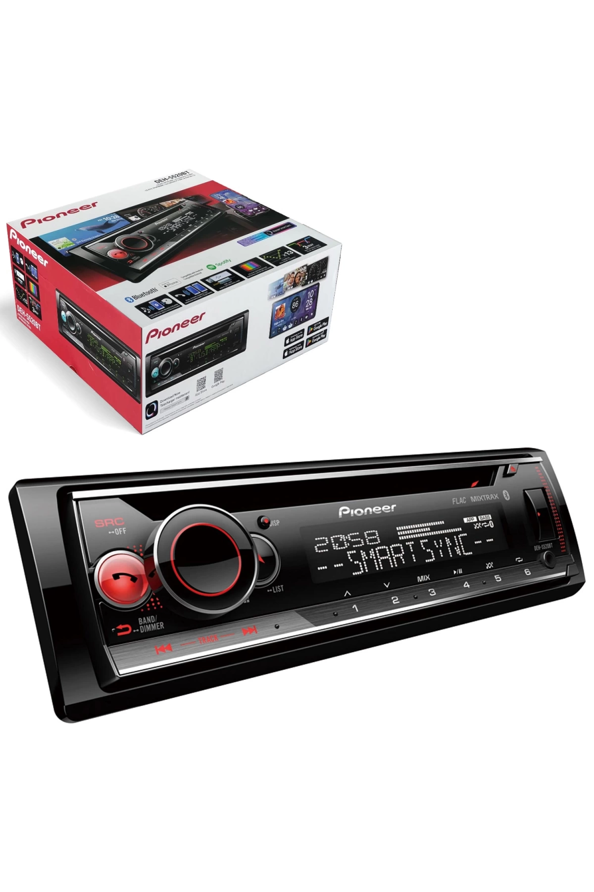 Pıoneer Deh-s520bt Oto Teyp 4x50 Watt Bluetooth Mobil Aplikasyon Dvd Usb Fm Aux