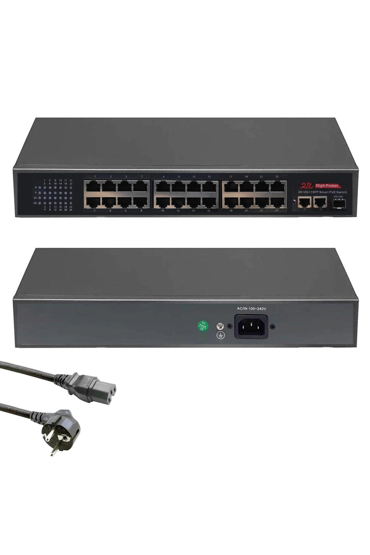 Poe Switch 24 Port+2 Uplınk+1sfp 10/100 Mbps Hc-g24f02g1sfpn