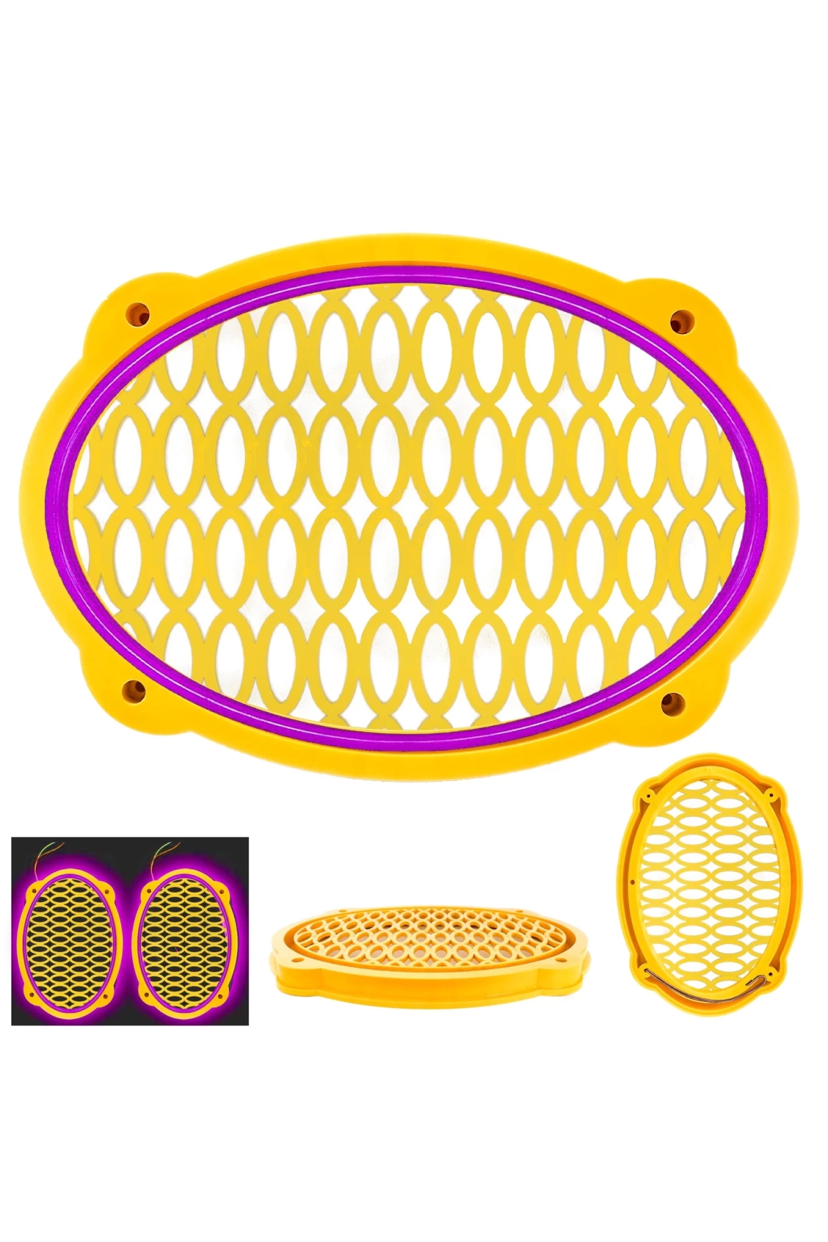 Poke Midrange Kapağı Neon Ledli Oval Pembe 2 Adet