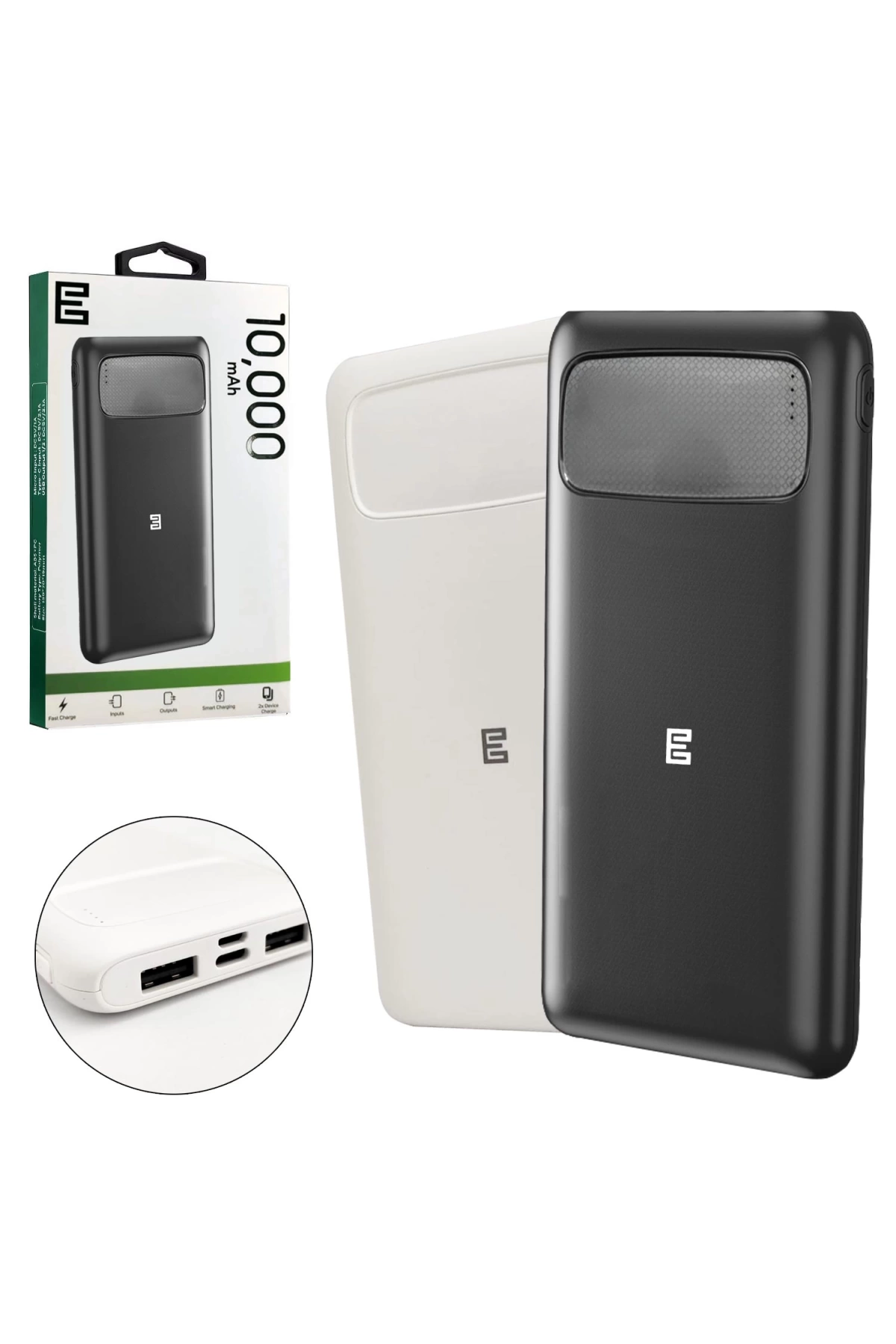 Powerbank 10000 Mah 2Xusb Mıcro Type-C Girişli Escom P-27