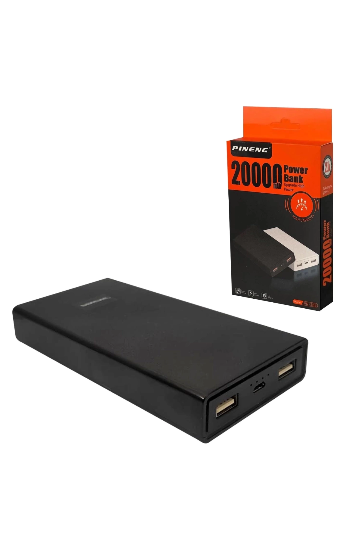 POWERBANK 20000 MAH 2XUSB MICRO GİRİŞLİ PINENG PN-555