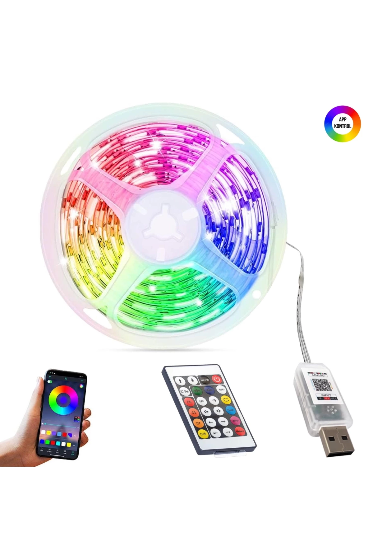 Rgb Şerit Led Usb Kumandalı 10 Metre App Kontrol Hıghtek Ht-3261