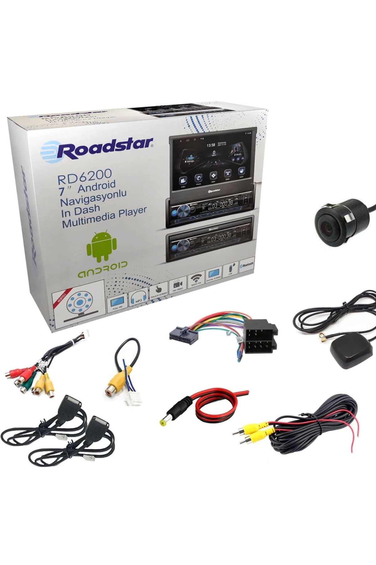 Roadstar Rd-6200 Android İndash Teyp 7 İnç 4x50 Watt Bluetooth