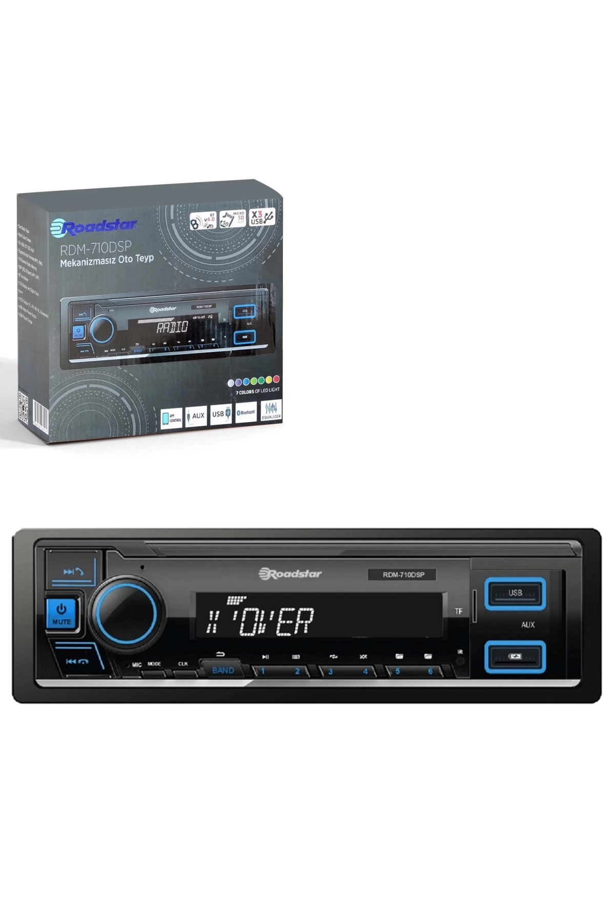 Roadstar Rdm-710dsp Oto Teyp 4x50 Watt Bluetooth Mobil Aplikasyon 3xusb Sd Fm Aux