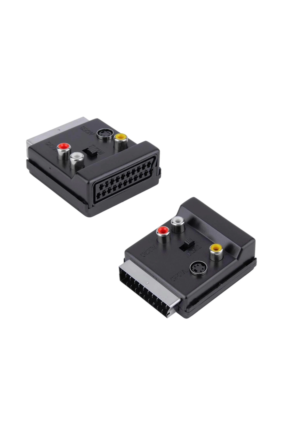 Polaxtor Dy-3128 Scart Adaptör Erkek Dişi 3 Rca S-video Switchli