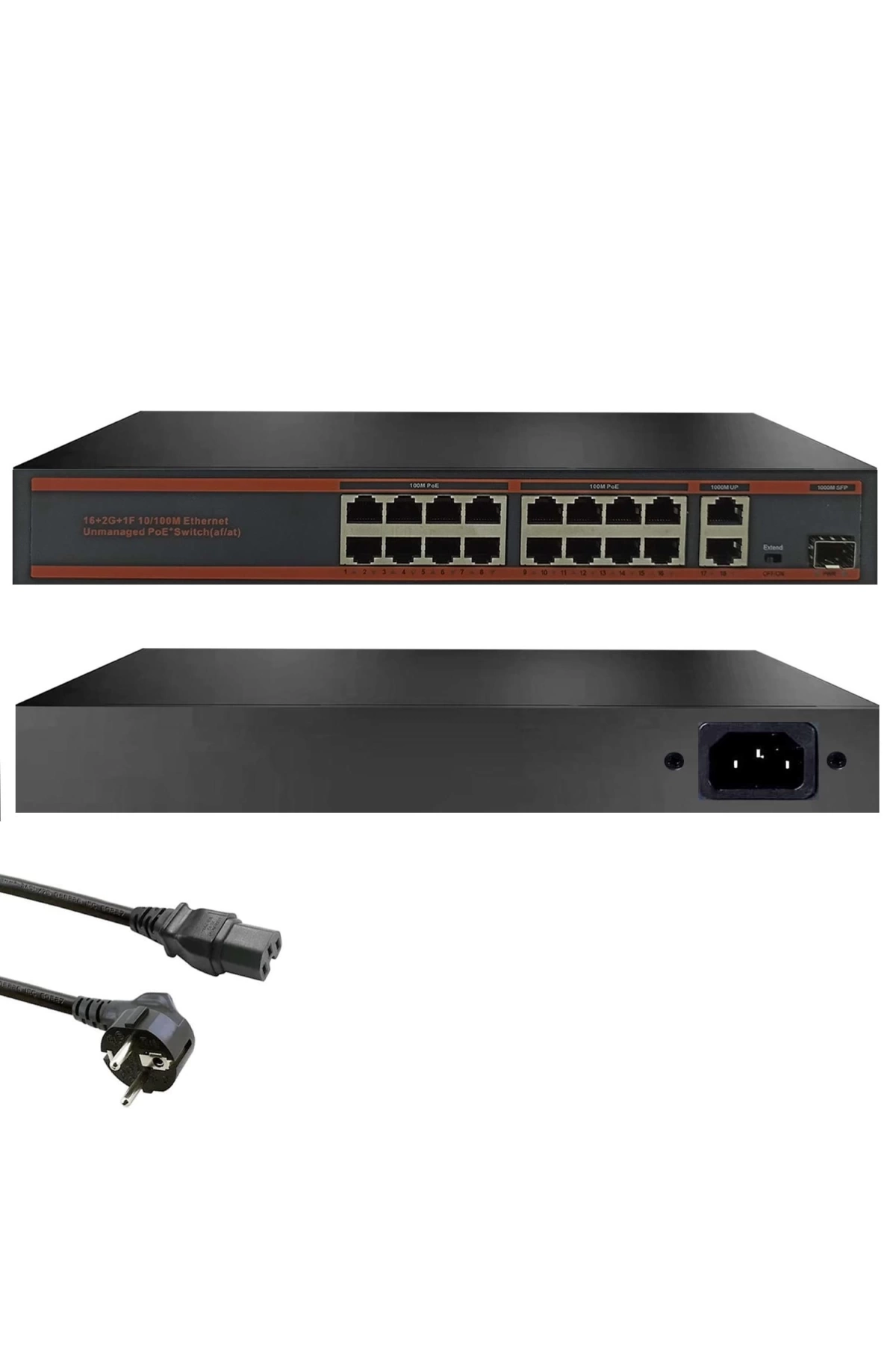 SIMPLE SM-016P Poe Switch 16 Port + 2 Uplink + 1Sfp Gigabit 10/100 Mbps