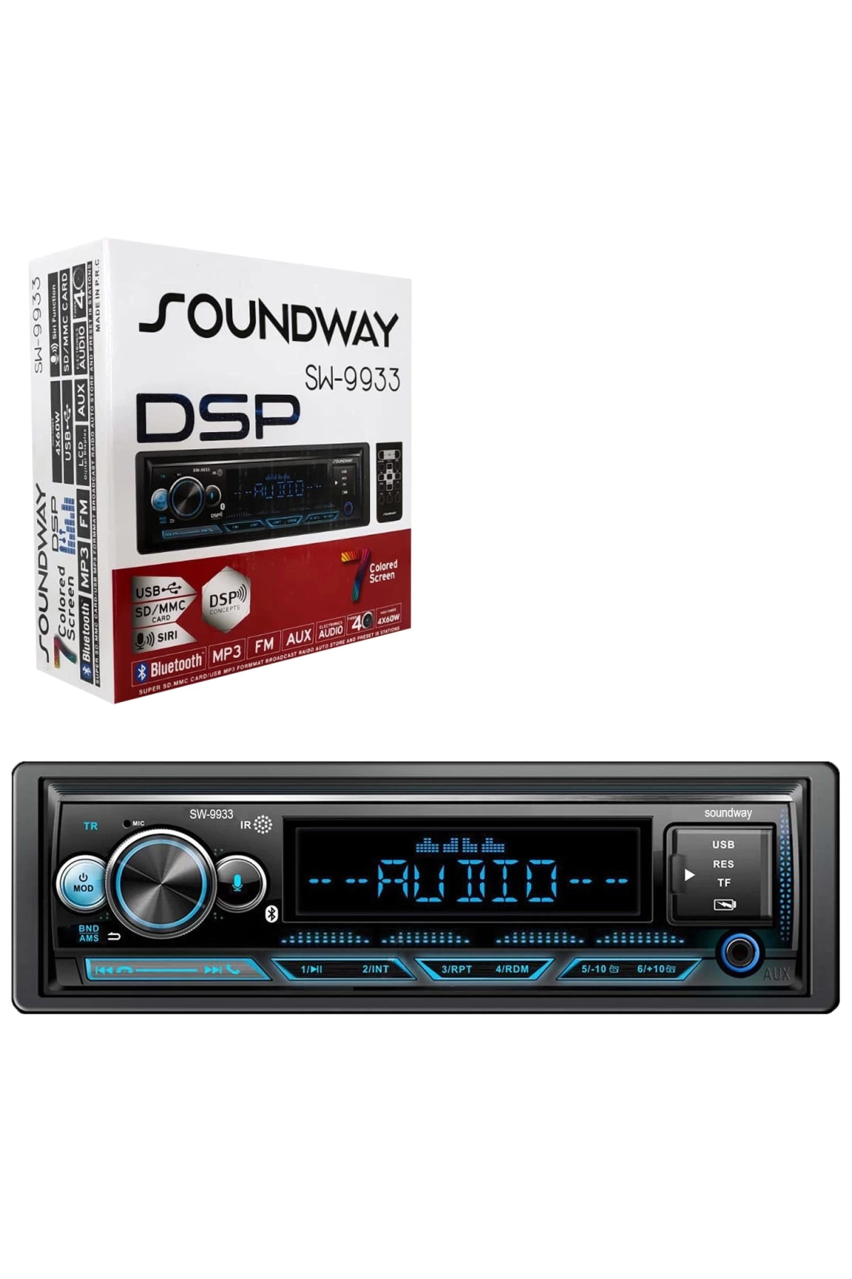 Soundway Sw-9933 Oto Teyp 4x60 Watt Bluetooth Mobil Aplikasyon Usb Type-c Sd Fm Aux