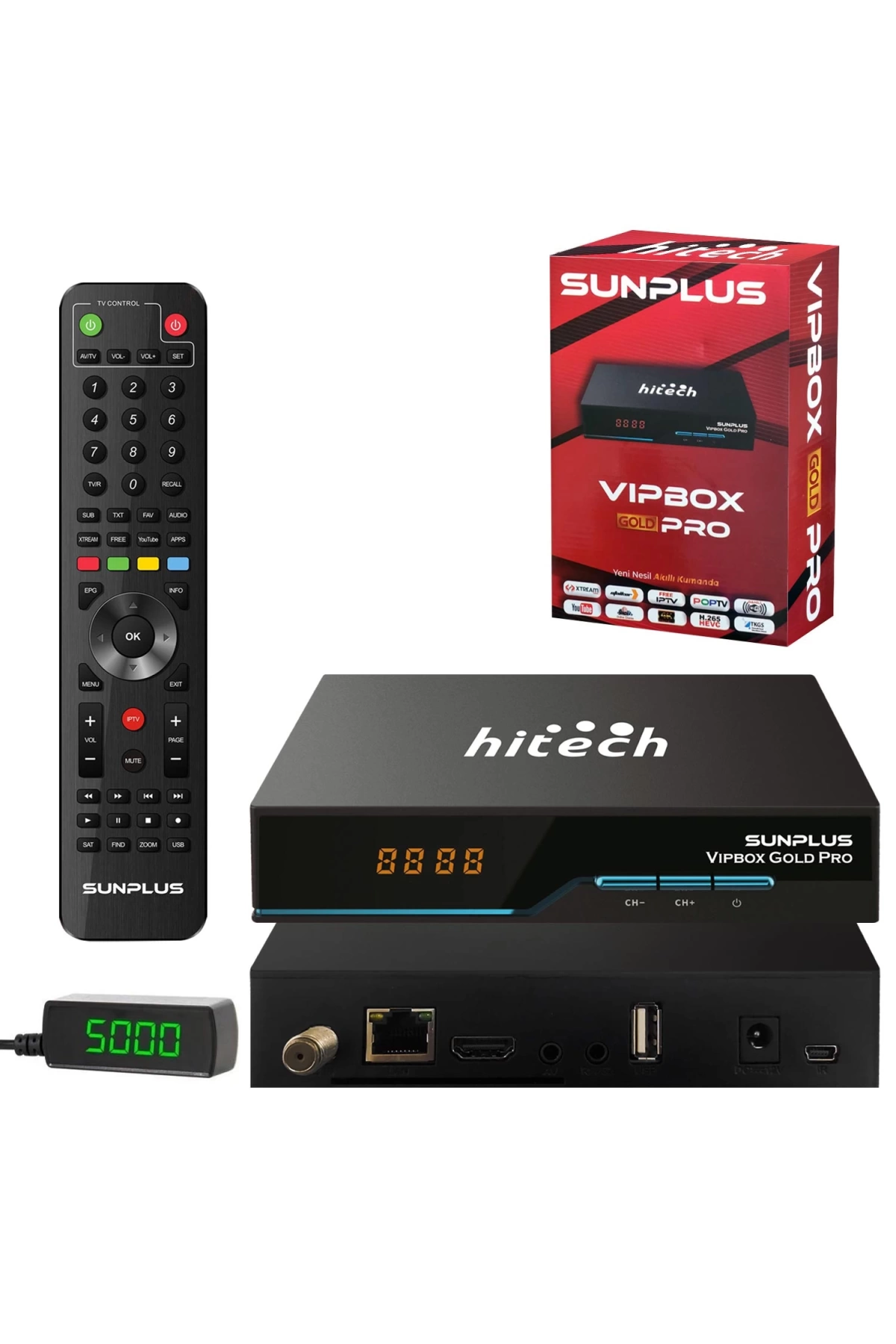 Sunplus Vıpbox Gold Pro Kasalı Mini Uydu Alıcı Dijital 4K Dahili Wifi Iptv Youtube Ethernet Free Iptv