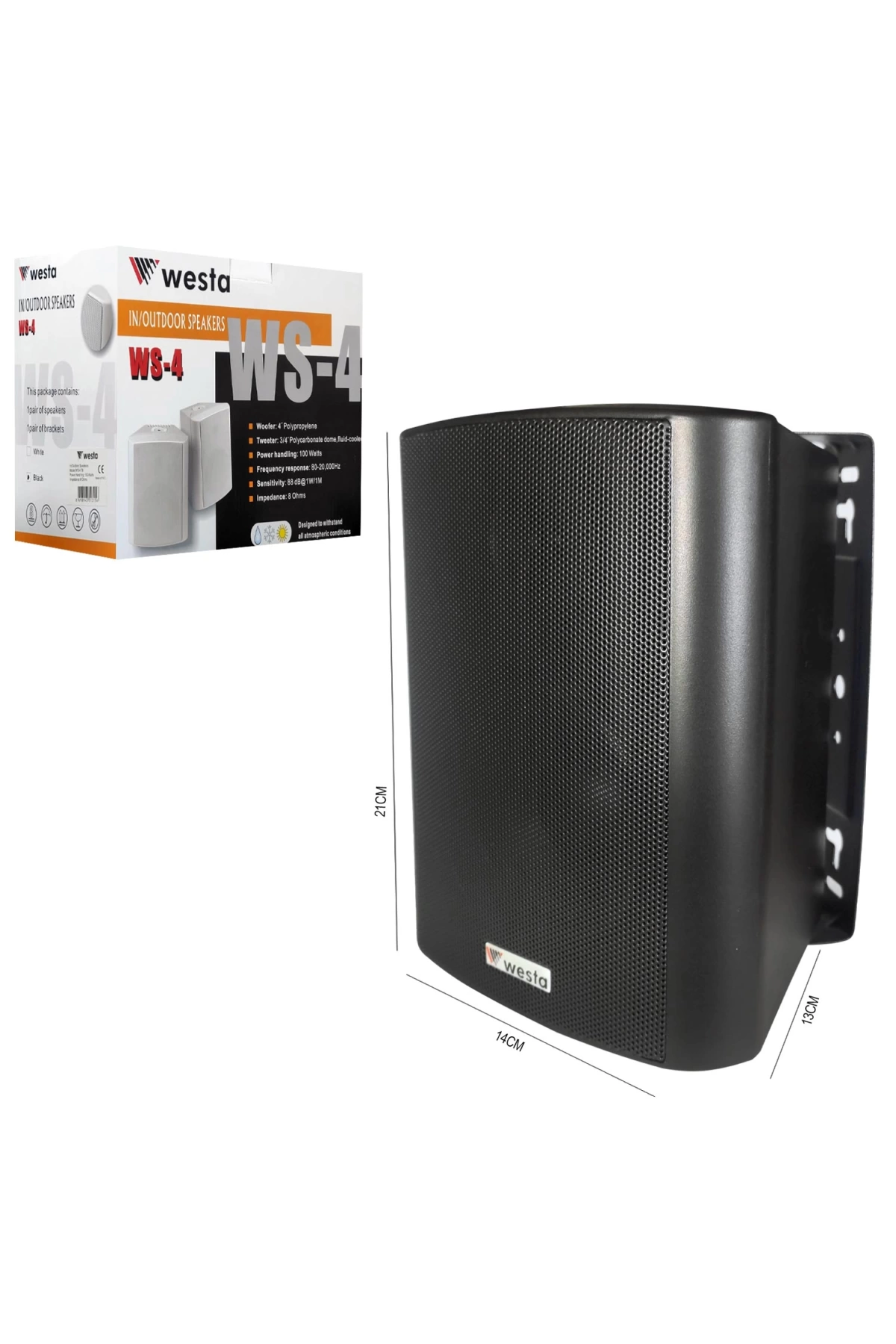 Westa Ws-4tb Sütun Hoparlör 10cm 100 Watt Trafolu Siyah 2 Adet