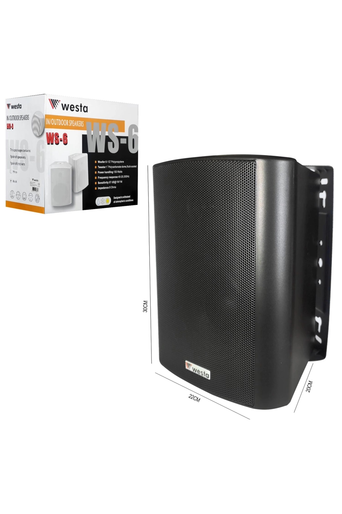 Westa Ws-6tb Sütun Hoparlör 16cm 150 Watt Trafolu Siyah 2 Adet